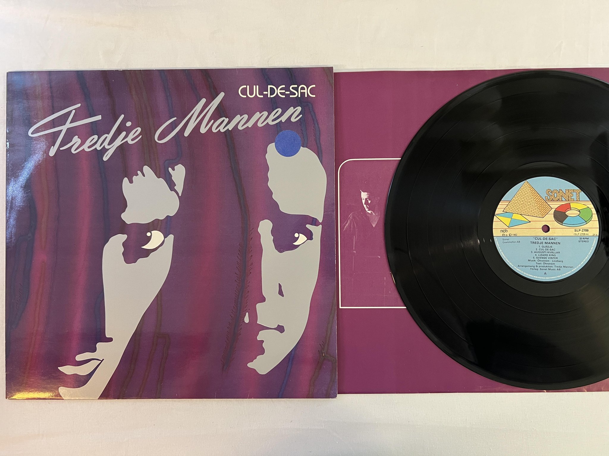 Omslagsbild för skivan TREDJE MANNEN cul-de-sac LP -82 Swe SONET SLP 2709
