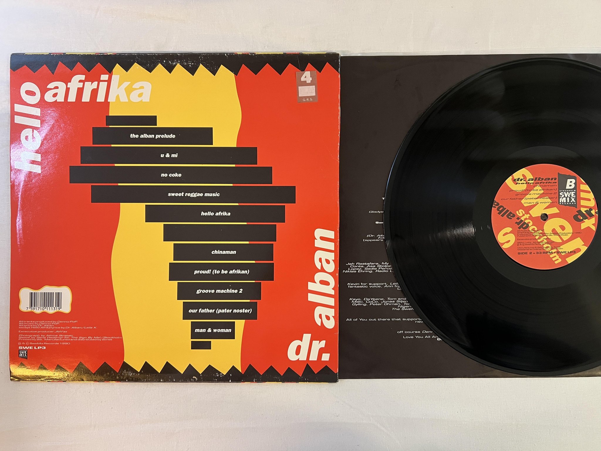 Omslagsbild för skivan DR ALBAN Hello Afrika LP -90 SWE MIX SWE LP3