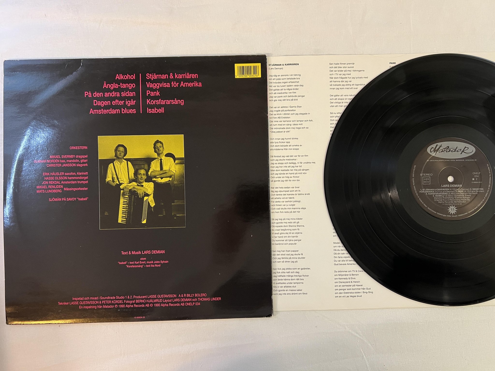 Omslagsbild för skivan LARS DEMIAN Pank LP -90 Swe ALPHA ONELP 034