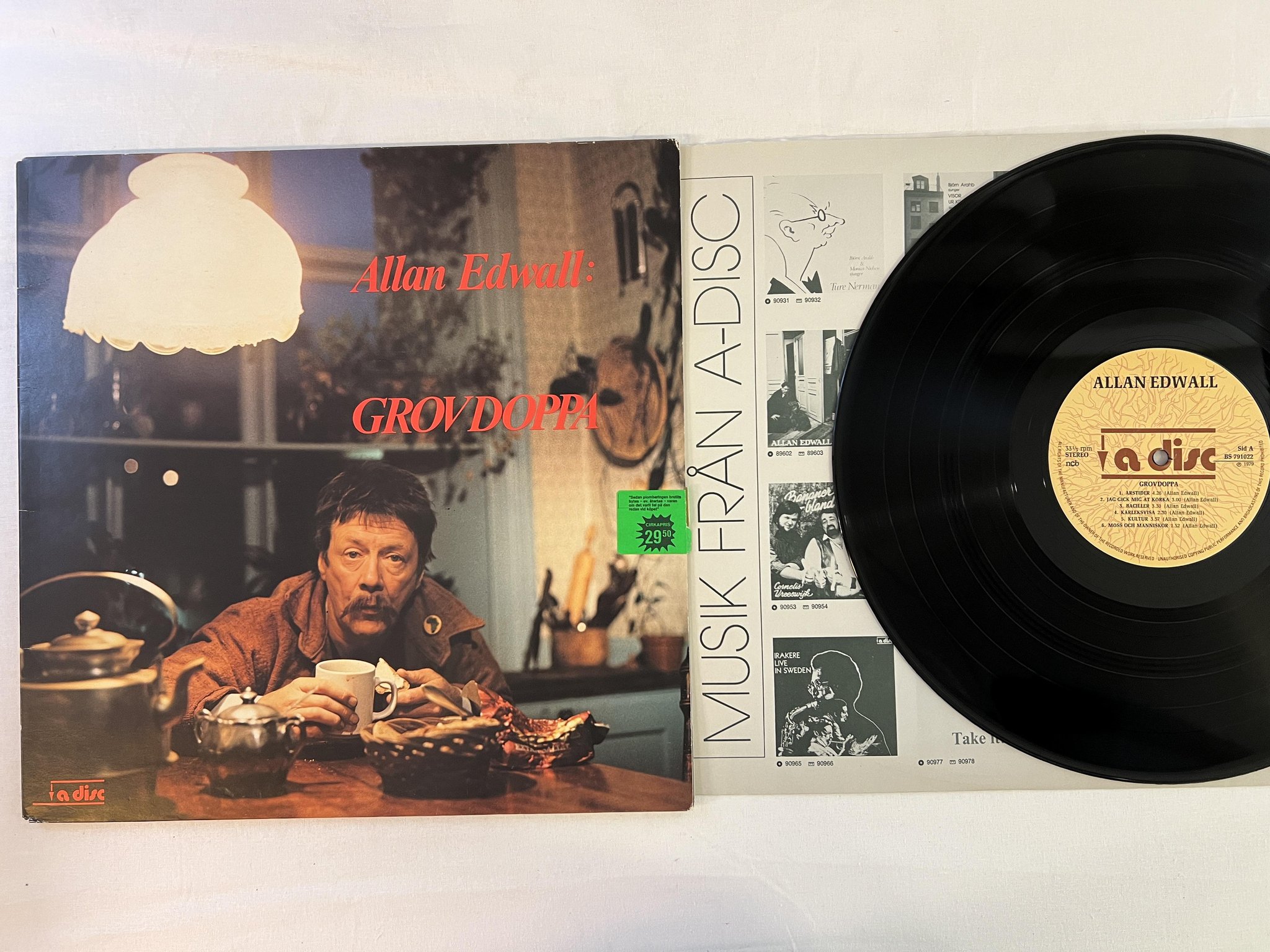 Omslagsbild för skivan ALLAN EDWALL grovdoppa LP -79 Swe A DISC BS 791022