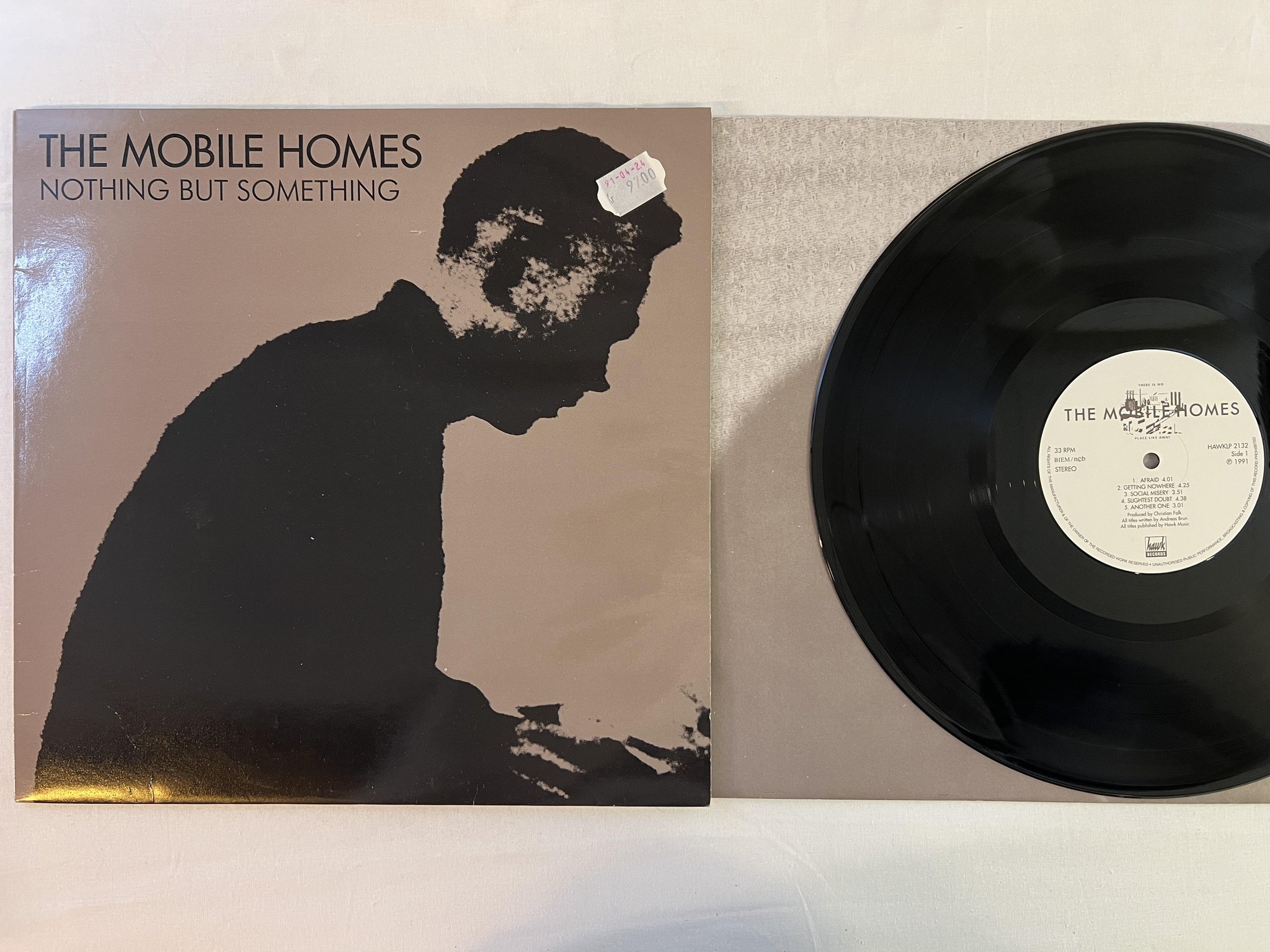 Omslagsbild för skivan THE MOBILE HOMES Nothing But Something LP -91 HAWK HAWKLP 2132 Synth
