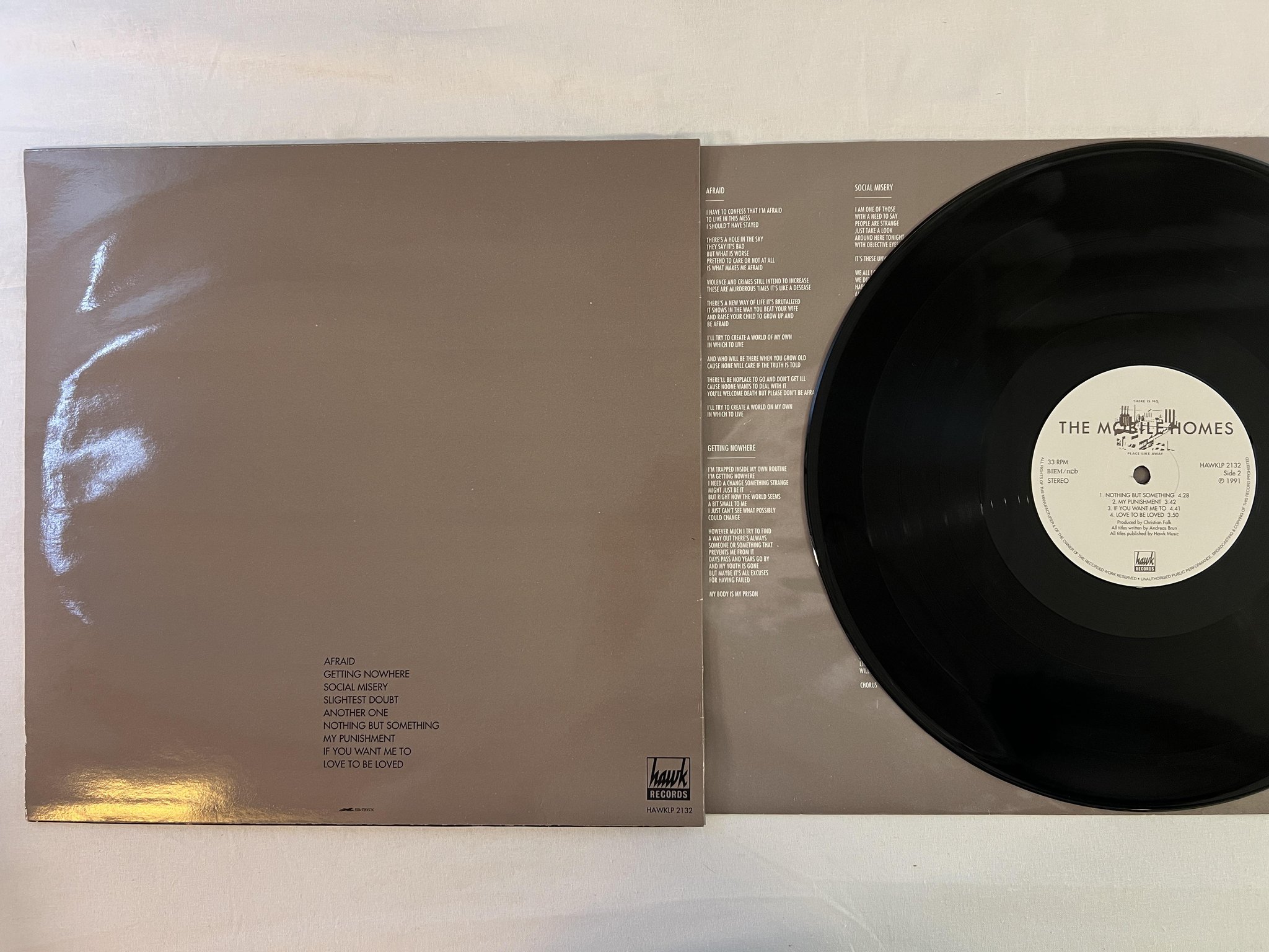 Omslagsbild för skivan THE MOBILE HOMES Nothing But Something LP -91 HAWK HAWKLP 2132 Synth