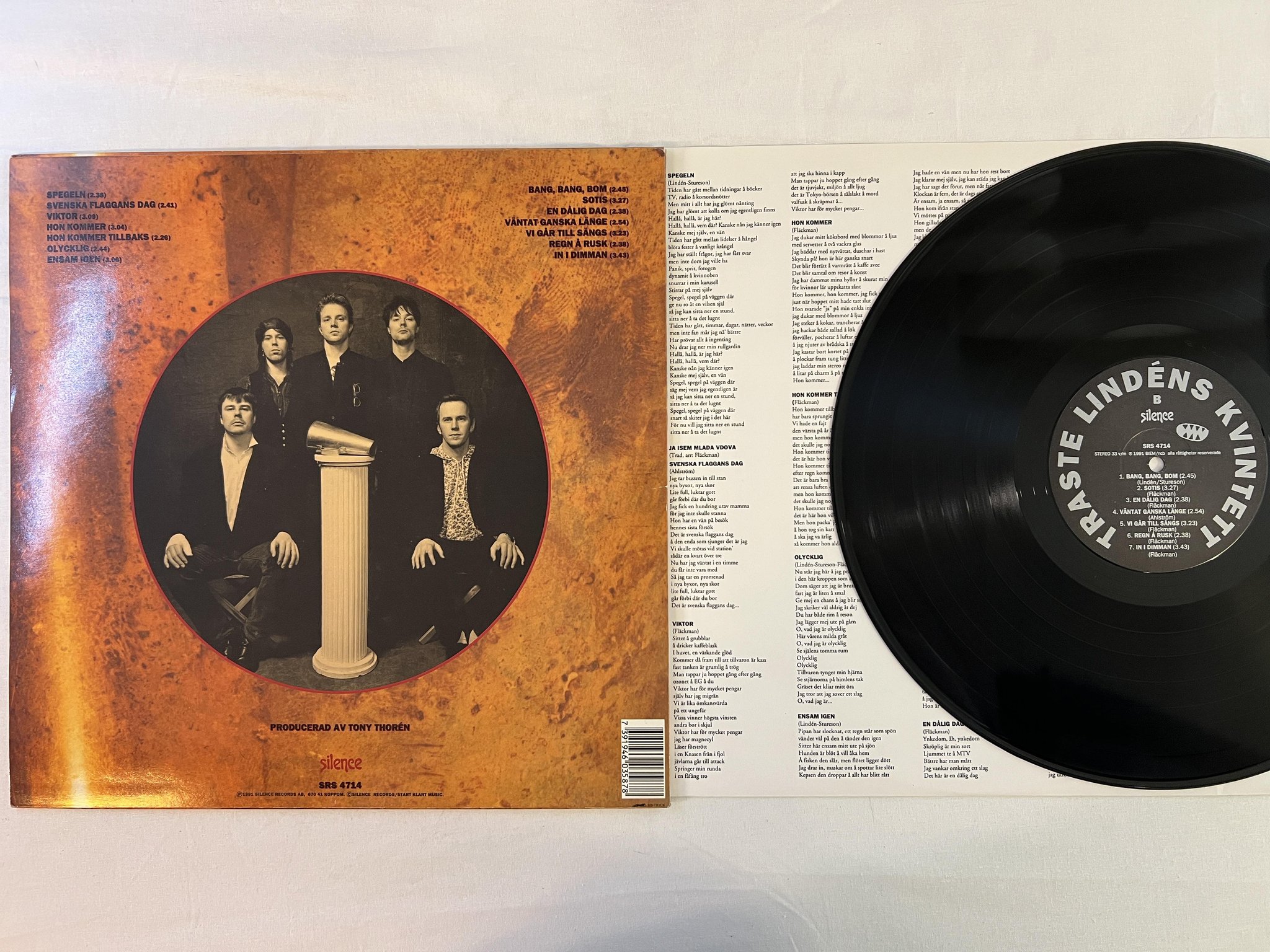 Omslagsbild för skivan TRASTE LINDENS KVINTETT Jolly Bob Går I Land LP -91 silence srs 4714