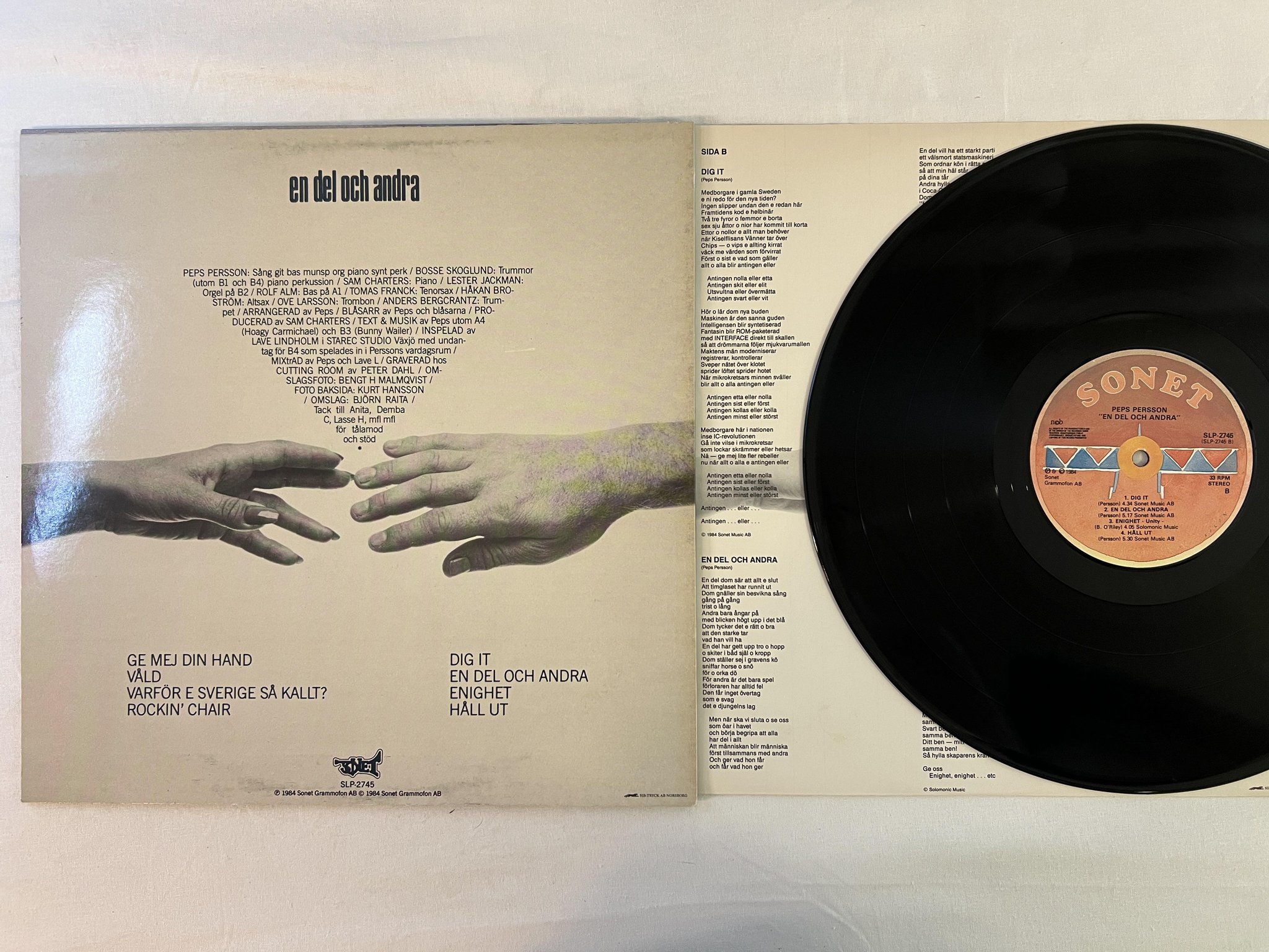 Omslagsbild för skivan PEPS PERSSON en del av andra LP -84 Swe SONET SLP 2745