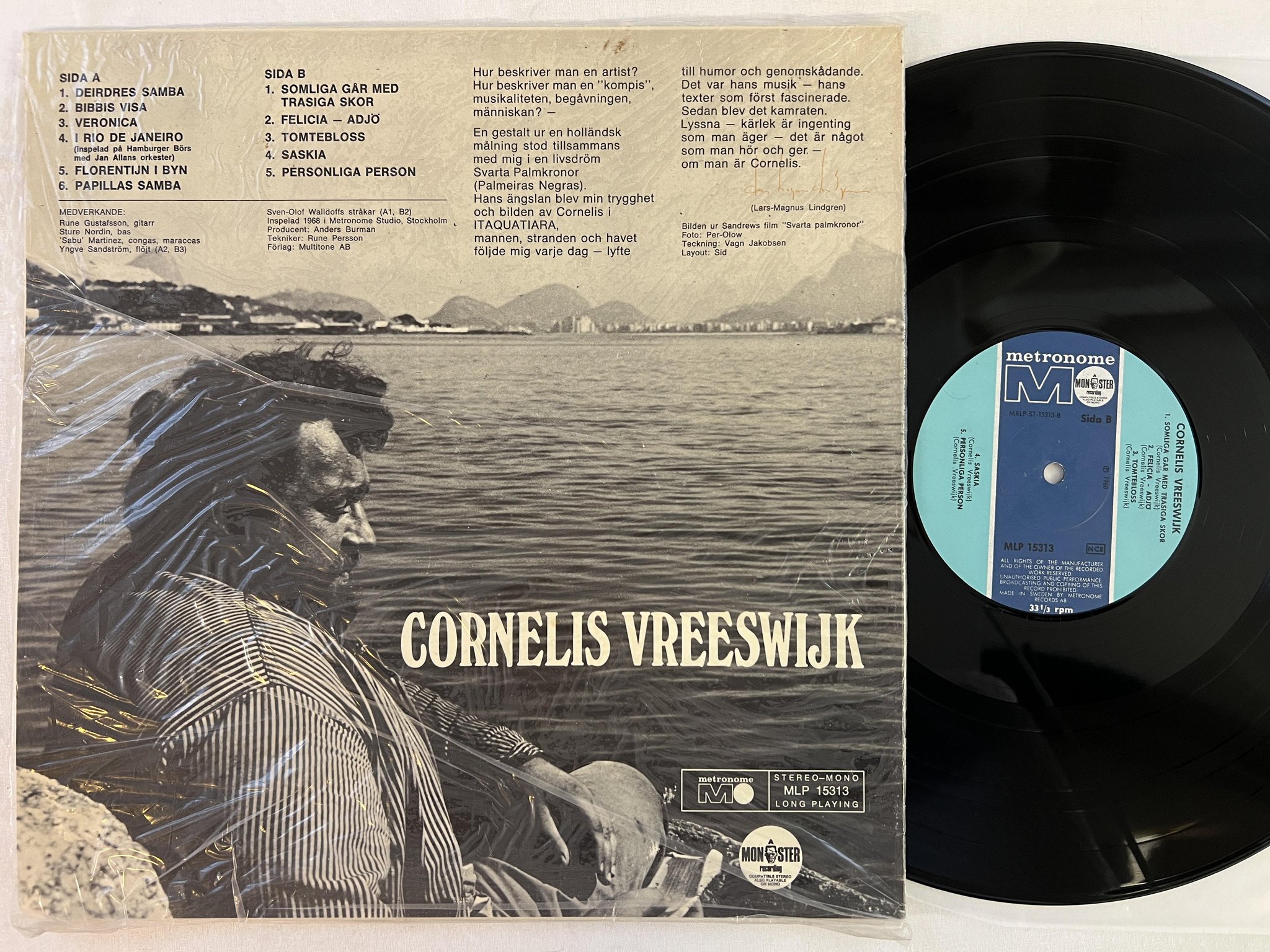 Omslagsbild för skivan CORNELIS VREESWIJK LP METRONOME MLP 15313 "somliga går med trasiga skor"