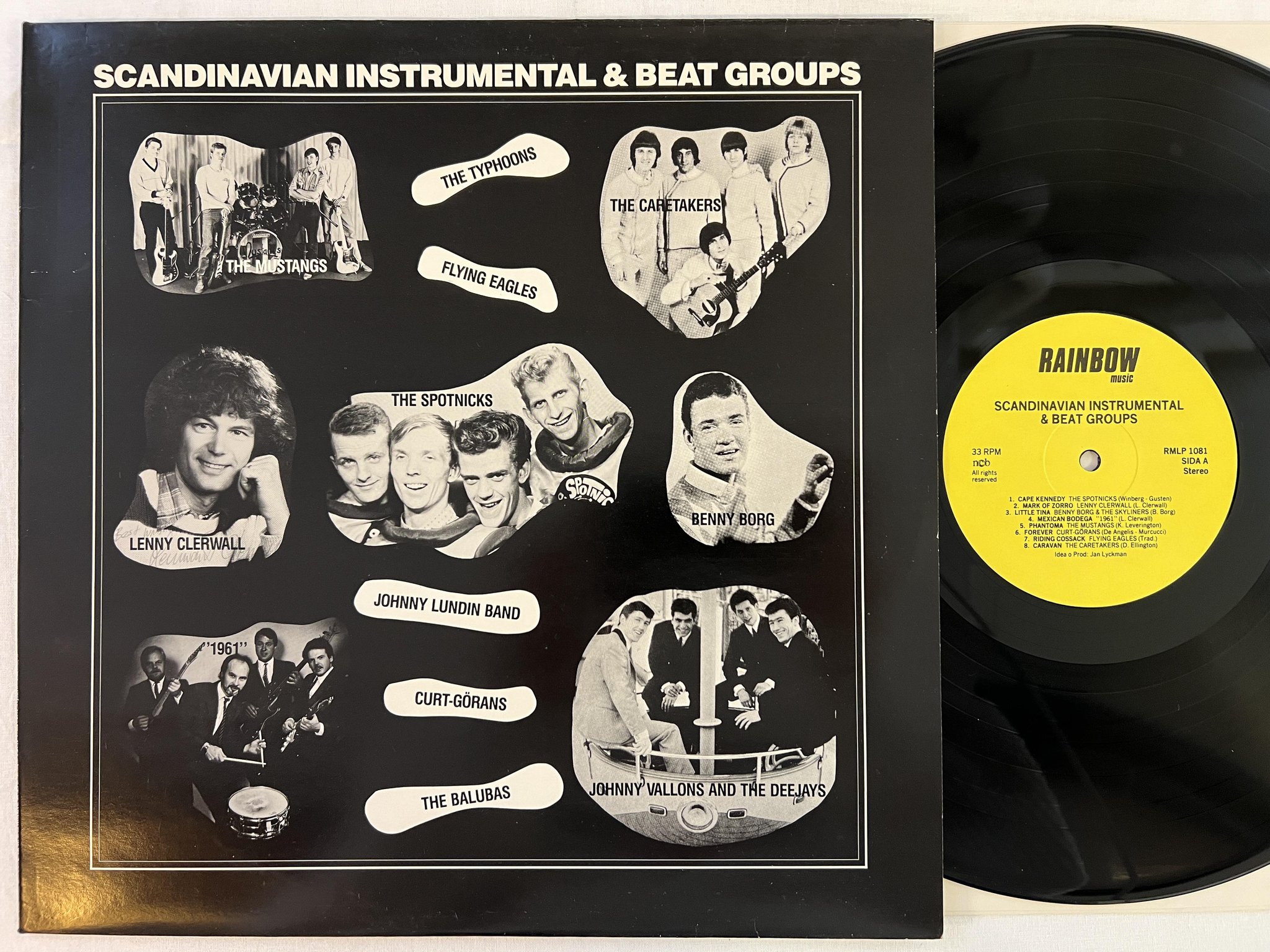 Omslagsbild för skivan V/A scandinavian instrumental & beat groups LP RAINBOW RMLP 1081