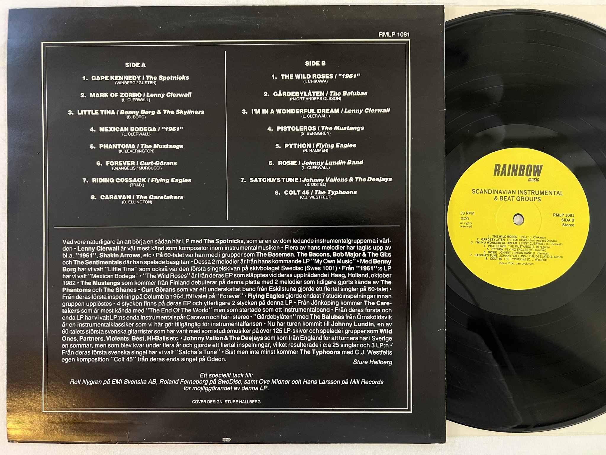 Omslagsbild för skivan V/A scandinavian instrumental & beat groups LP RAINBOW RMLP 1081