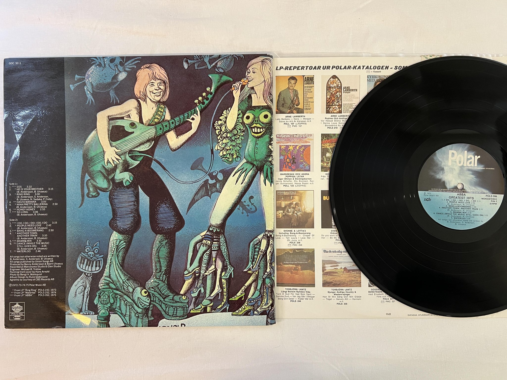 Omslagsbild för skivan ABBA greatest hits LP -75 Swe POLAR POLS 266