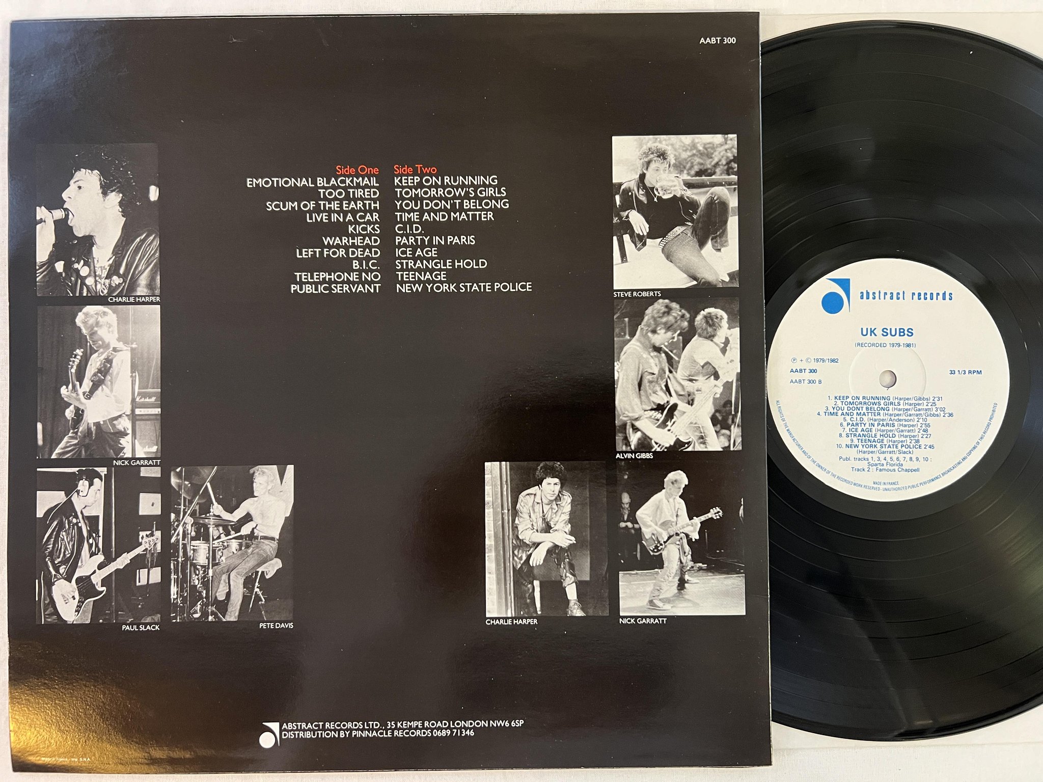 Omslagsbild för skivan UK SUBS Recorded 1979 - 1981 LP -82 UK ABSTRACT SOUNDS AABT 300