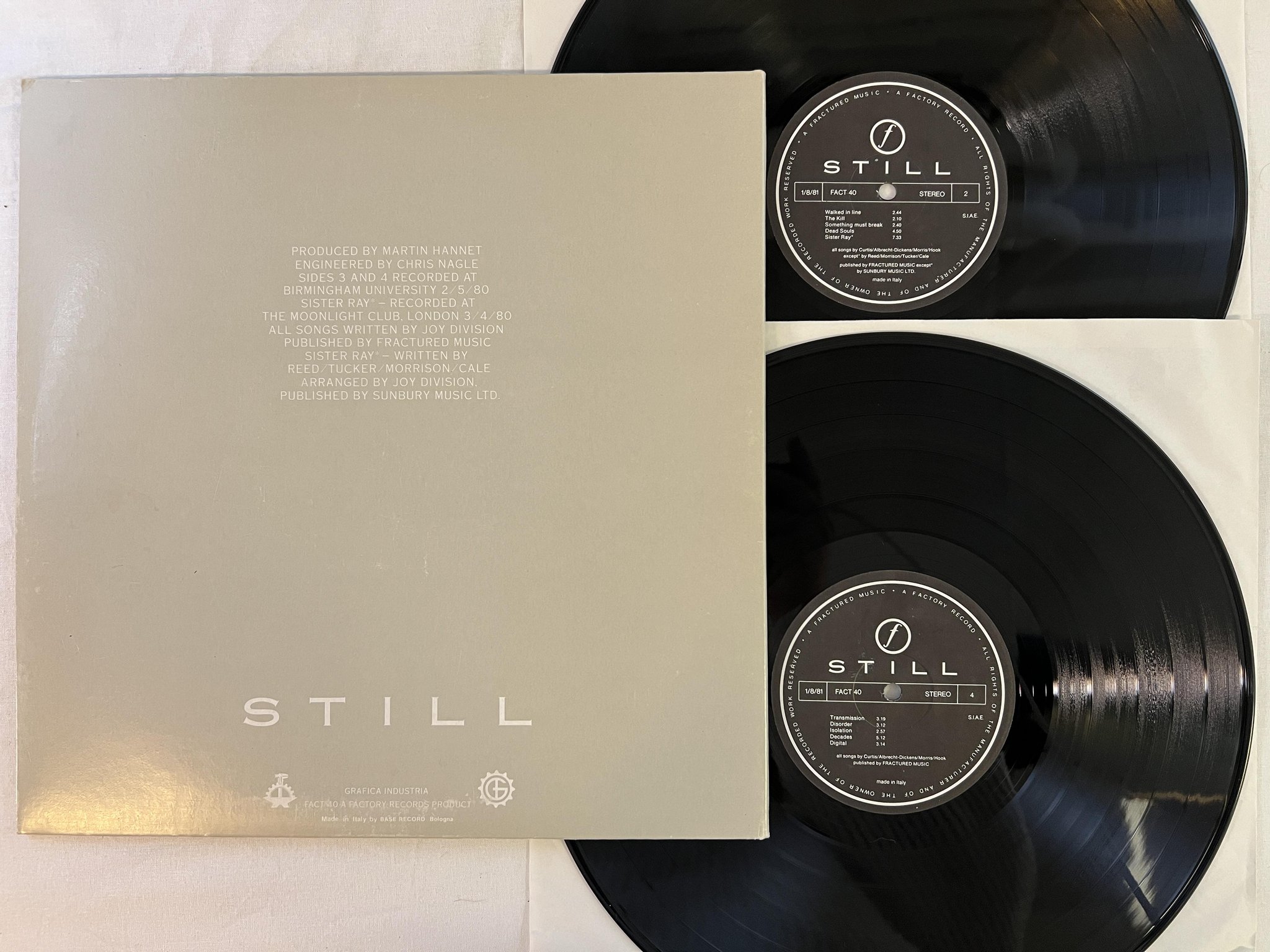 Omslagsbild för skivan JOY DIVISION still 2xLP ITA FACTORY FACT 40