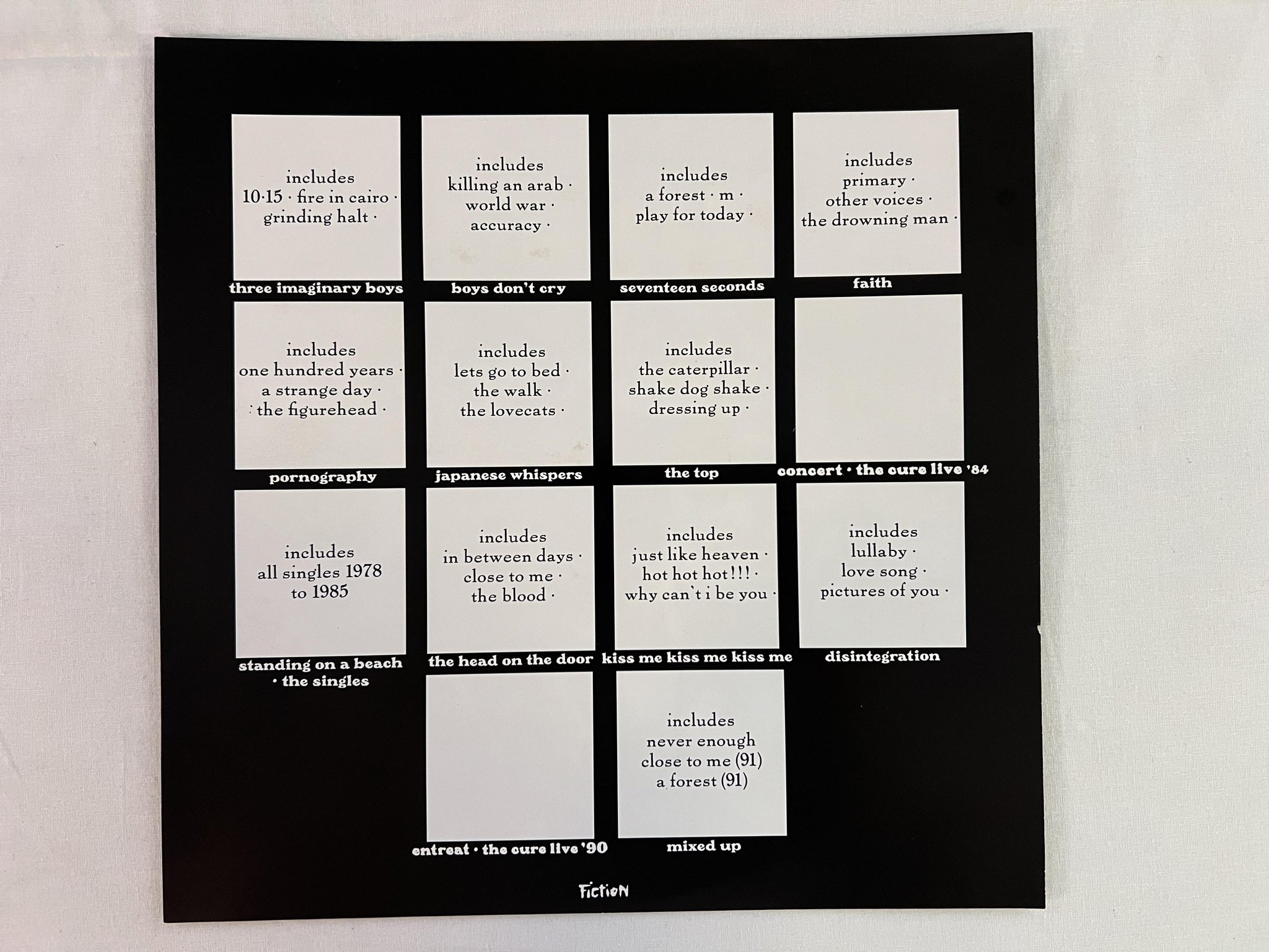 Omslagsbild för skivan CURE wish 2xLP -92 Europe FICTION 513 261-1 *** R A R E ***