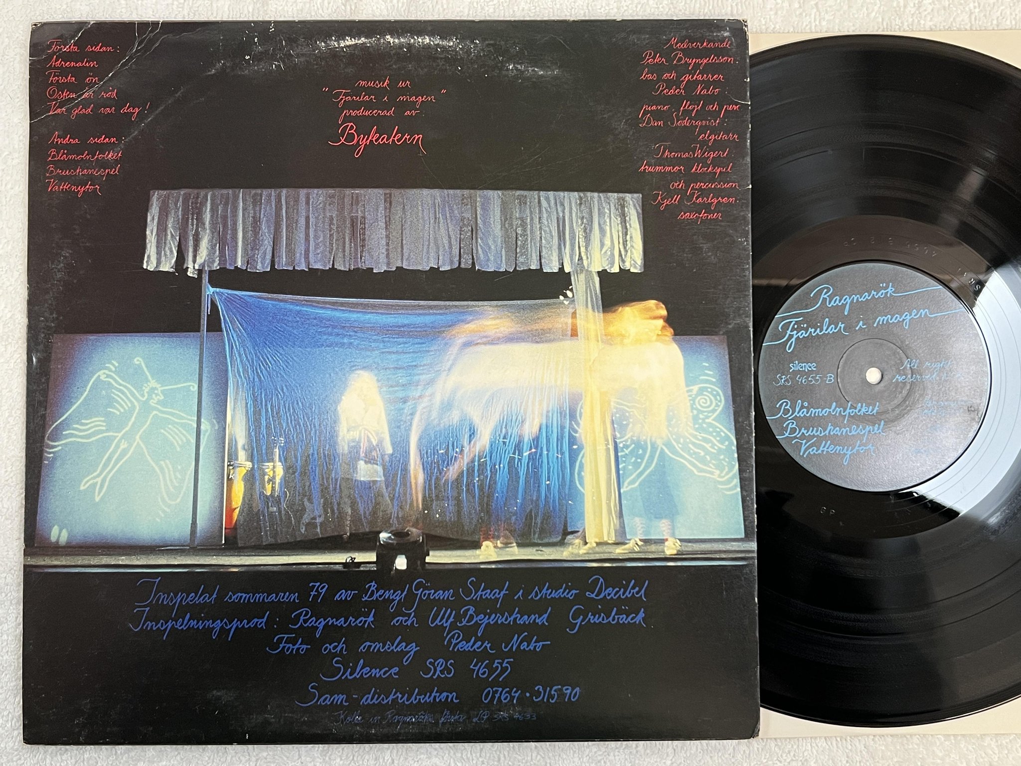 Omslagsbild för skivan RAGNARÖK fjärilar i magen LP Swe SILENCE SRS 4655