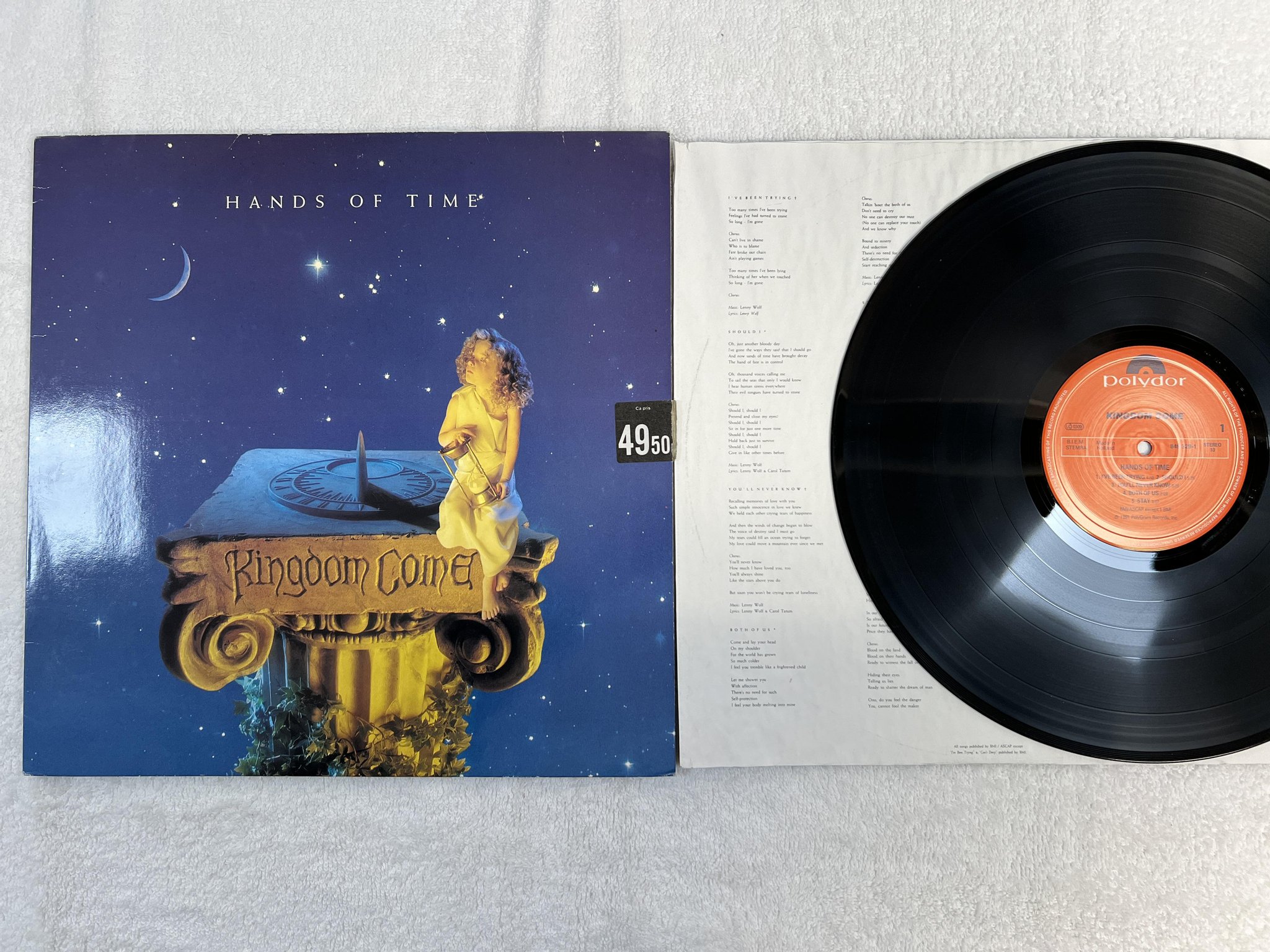 Omslagsbild för skivan KINGDOM COME Hands Of Time LP -91 POLYDOR 849 329-1