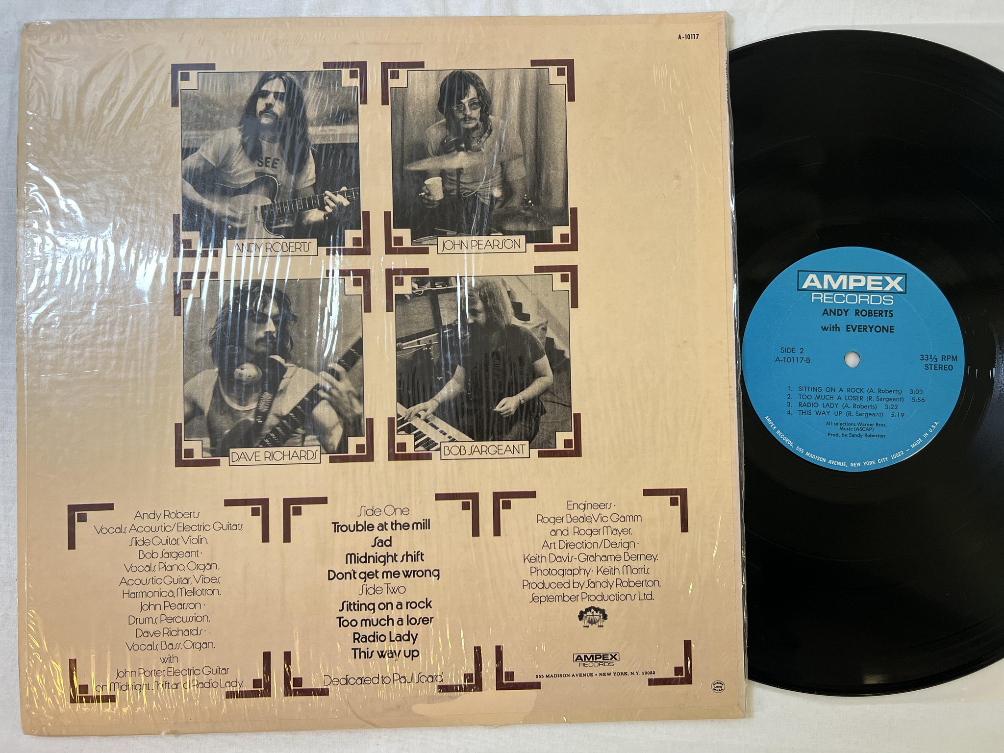 Omslagsbild för skivan ANDY ROBERTS wit everyone LP -71 US AMPEX A-10117