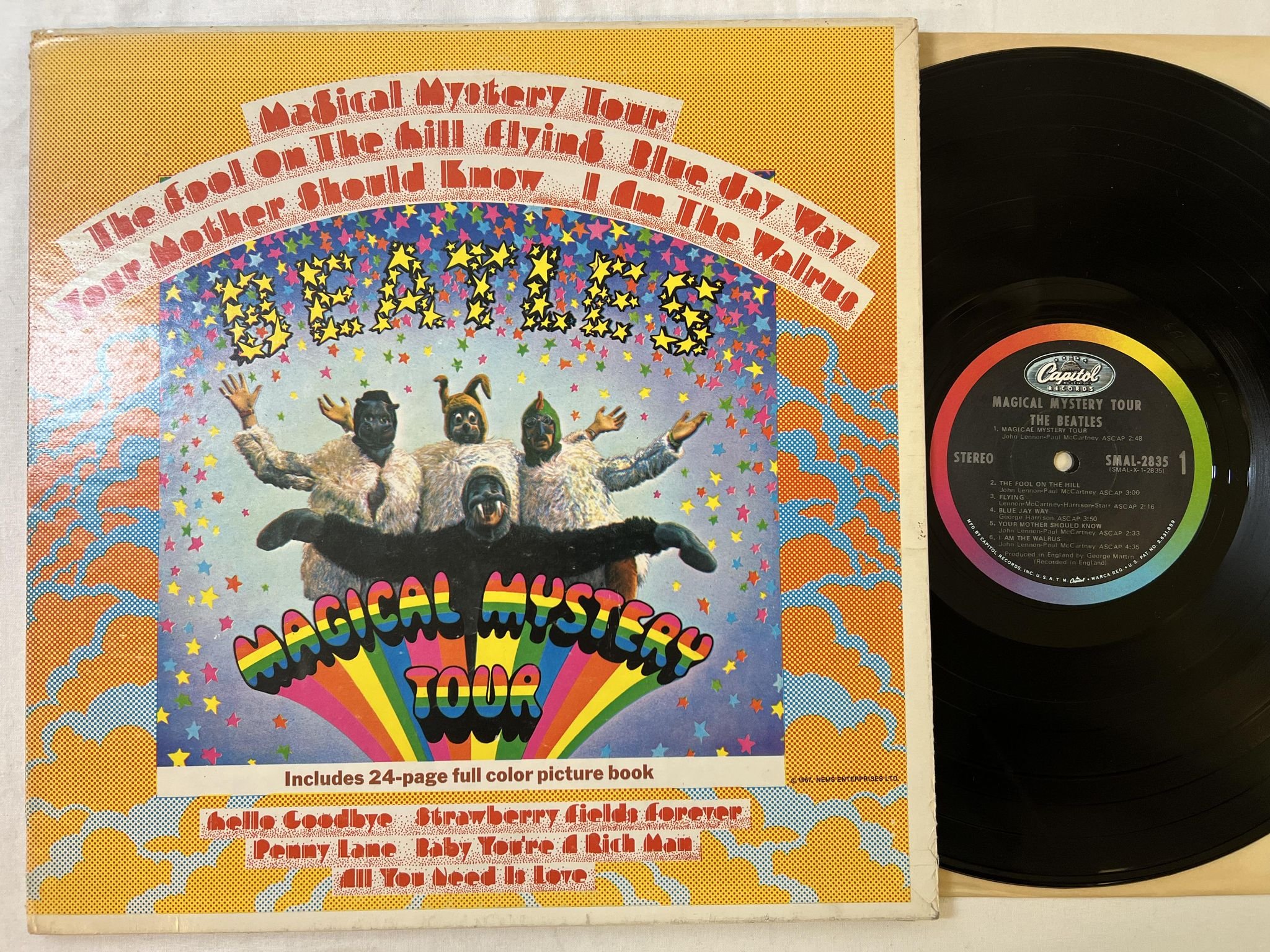 Omslagsbild för skivan THE BEATLES mystery tour LP US CAPITOL SMAL 2835