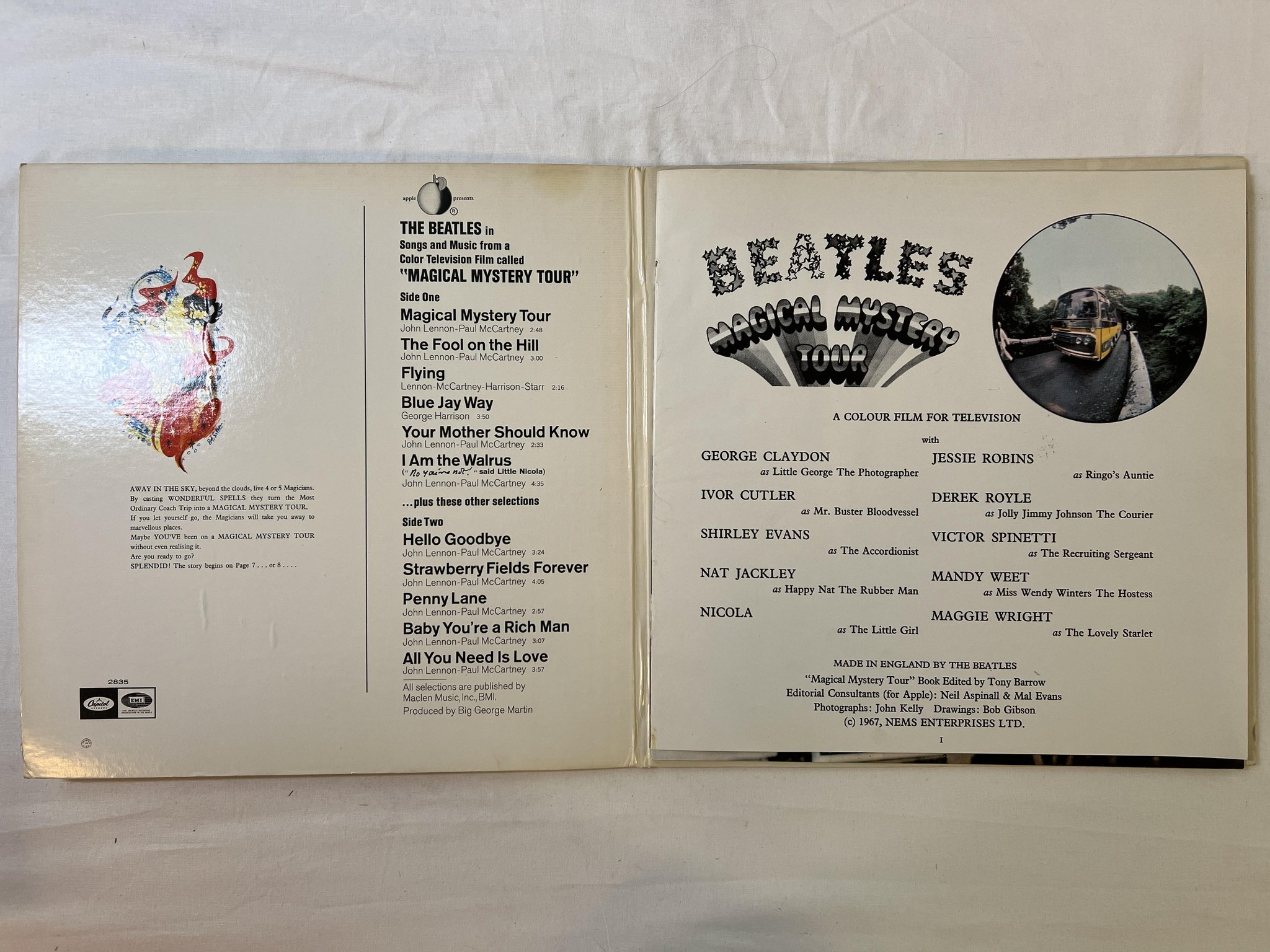 Omslagsbild för skivan THE BEATLES mystery tour LP US CAPITOL SMAL 2835