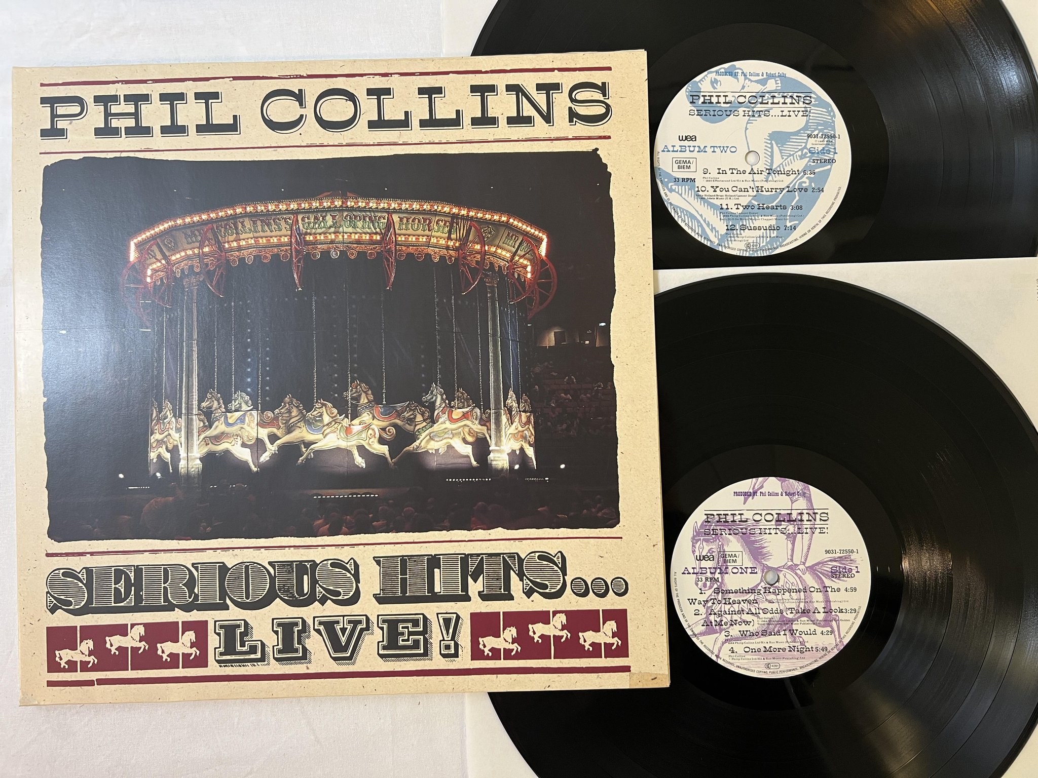 Omslagsbild för skivan PHIL COLLINS serious hits .. live! 2xLP -90 WEA 9031-72550-1