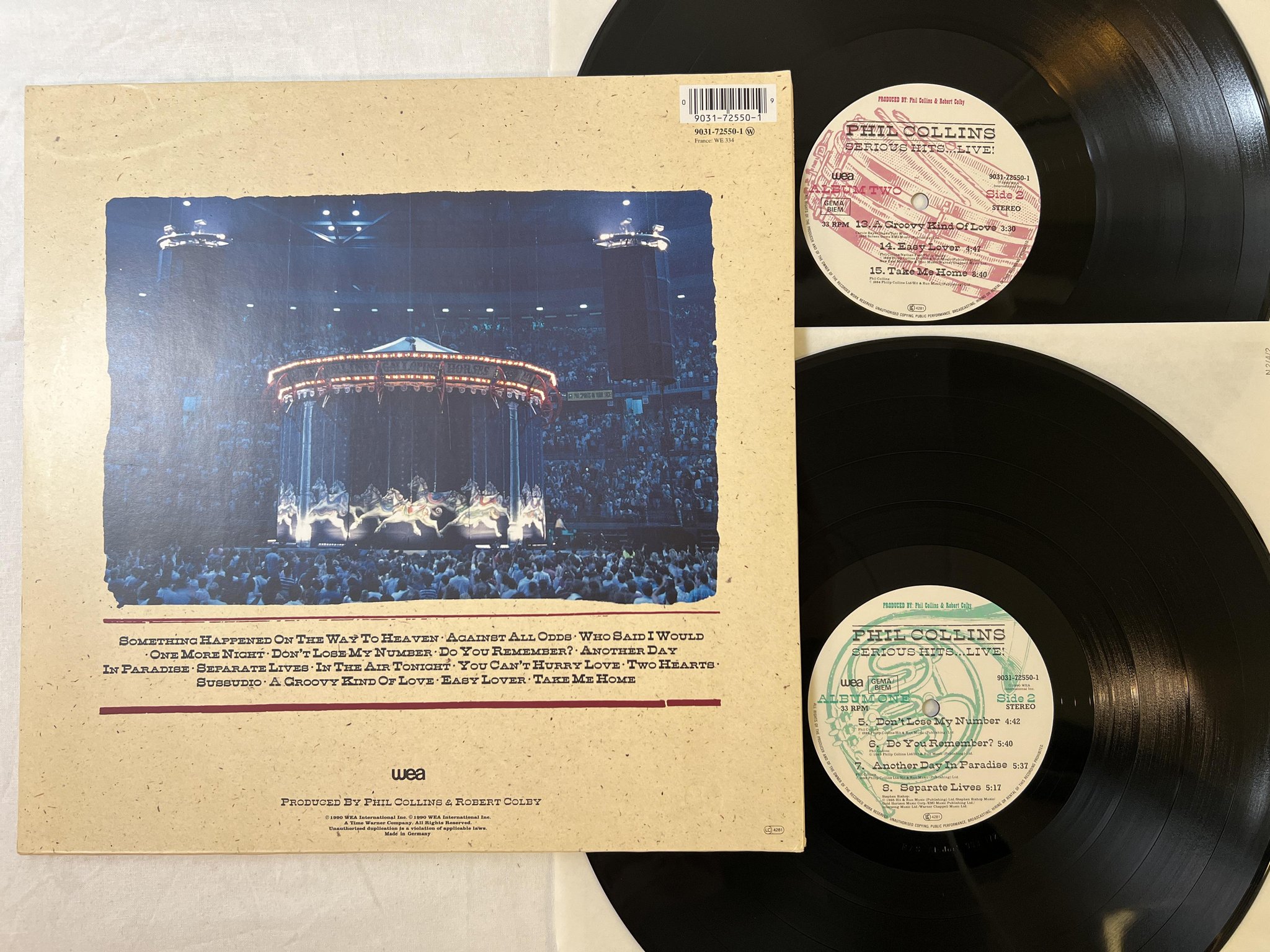 Omslagsbild för skivan PHIL COLLINS serious hits .. live! 2xLP -90 WEA 9031-72550-1