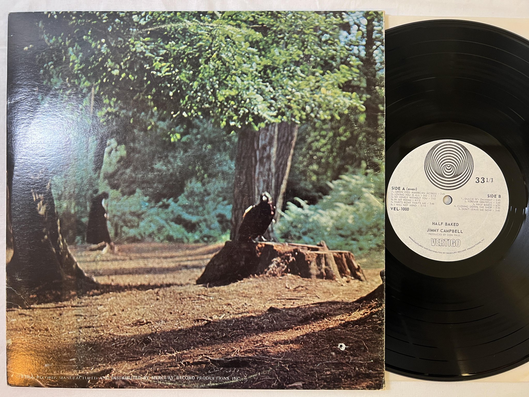 Omslagsbild för skivan JIMMY CAMPBELL half baked LP -71 US VERTIGO swirl VEL-1000