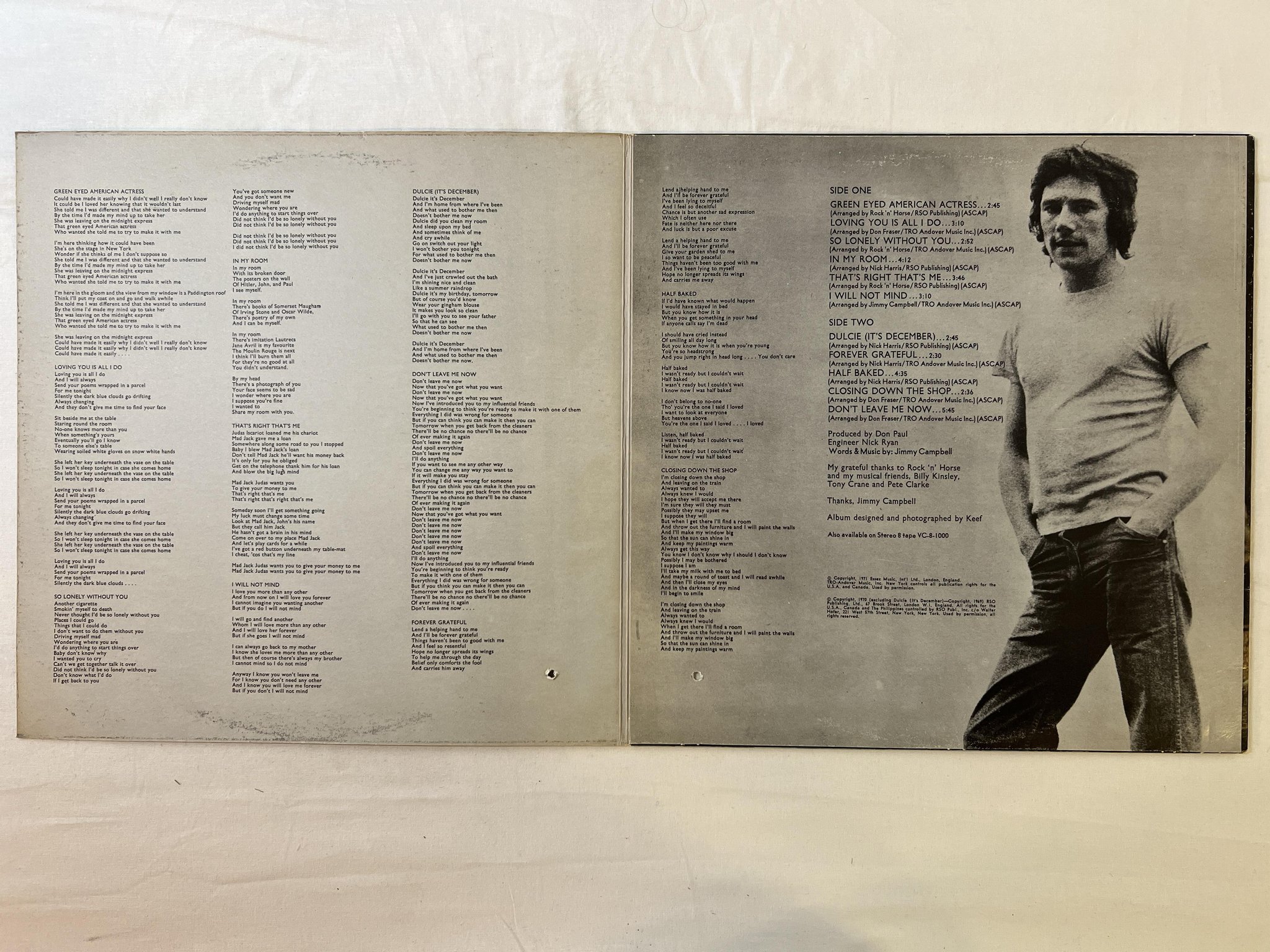 Omslagsbild för skivan JIMMY CAMPBELL half baked LP -71 US VERTIGO swirl VEL-1000