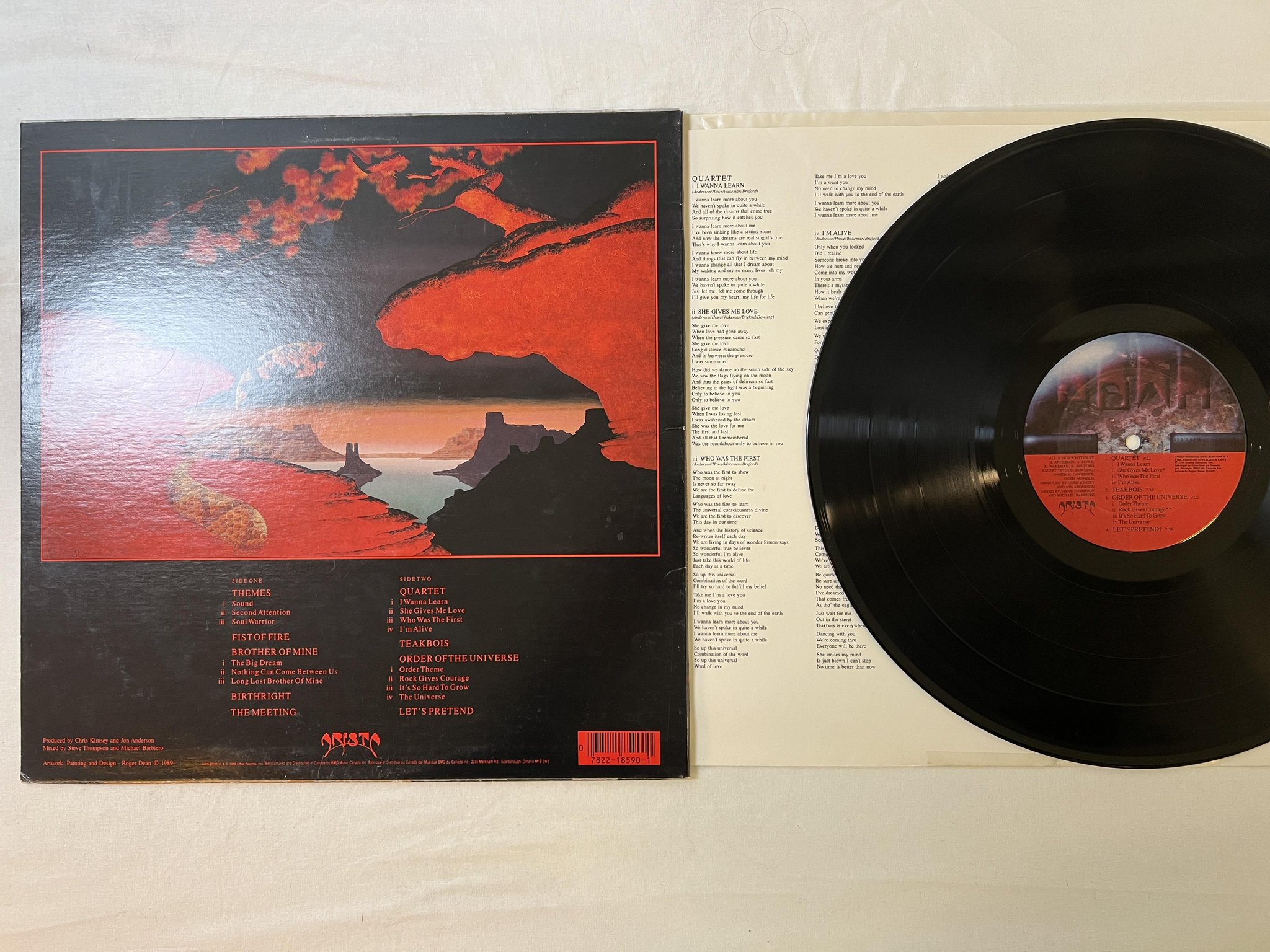 Omslagsbild för skivan ANDERSON BROFORD WAKEMAN HOWE LP -89 Can ARISTA AL85-90126