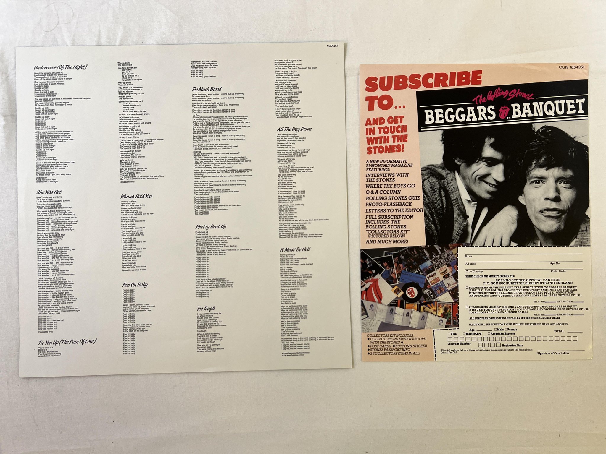 Omslagsbild för skivan THE ROLLING STONES undercover LP -83 EEC 1A 064-1654361