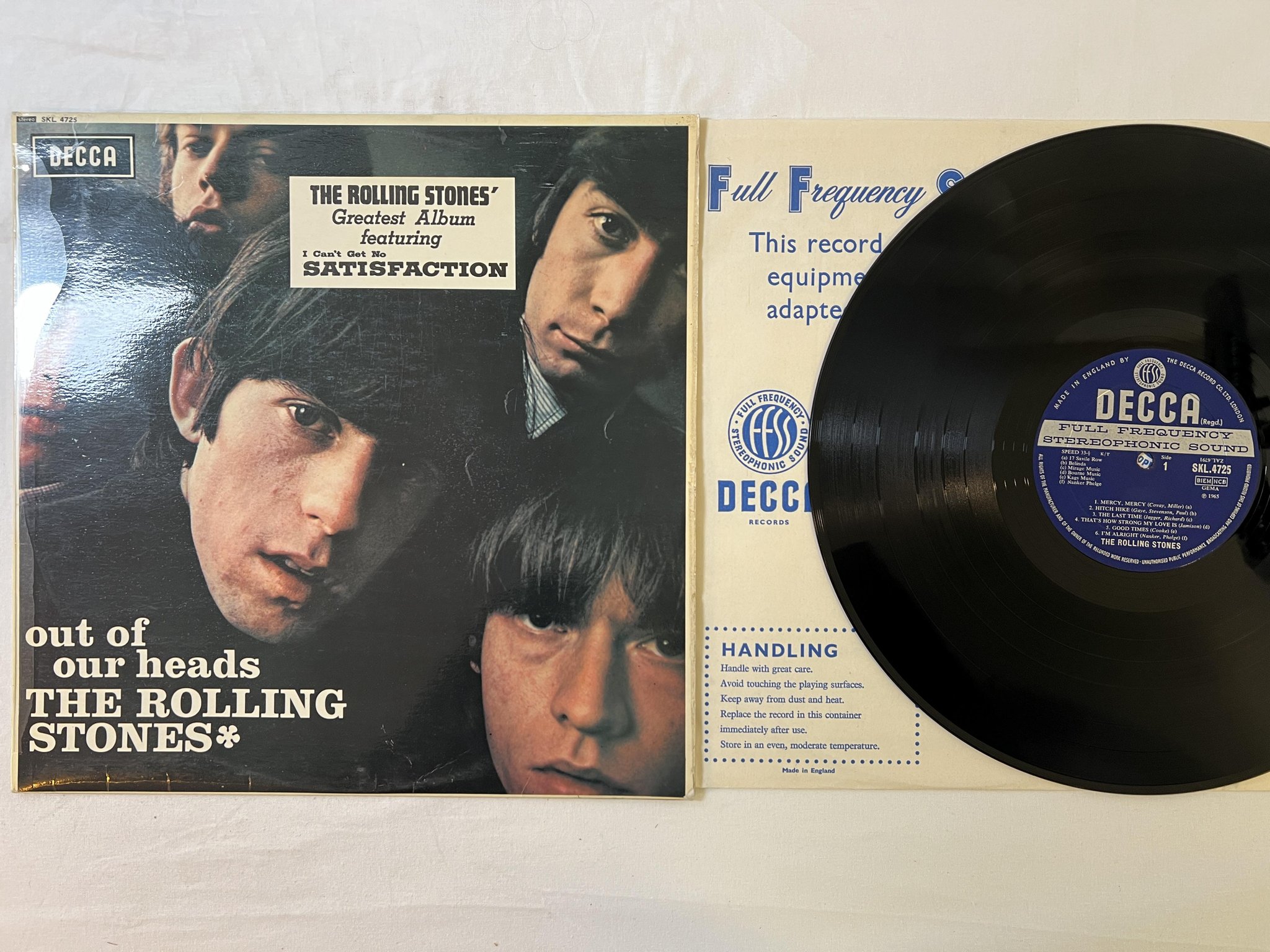 Omslagsbild för skivan THE ROLLING STONES out of our heads LP -67 UK DECCA SKL 4725