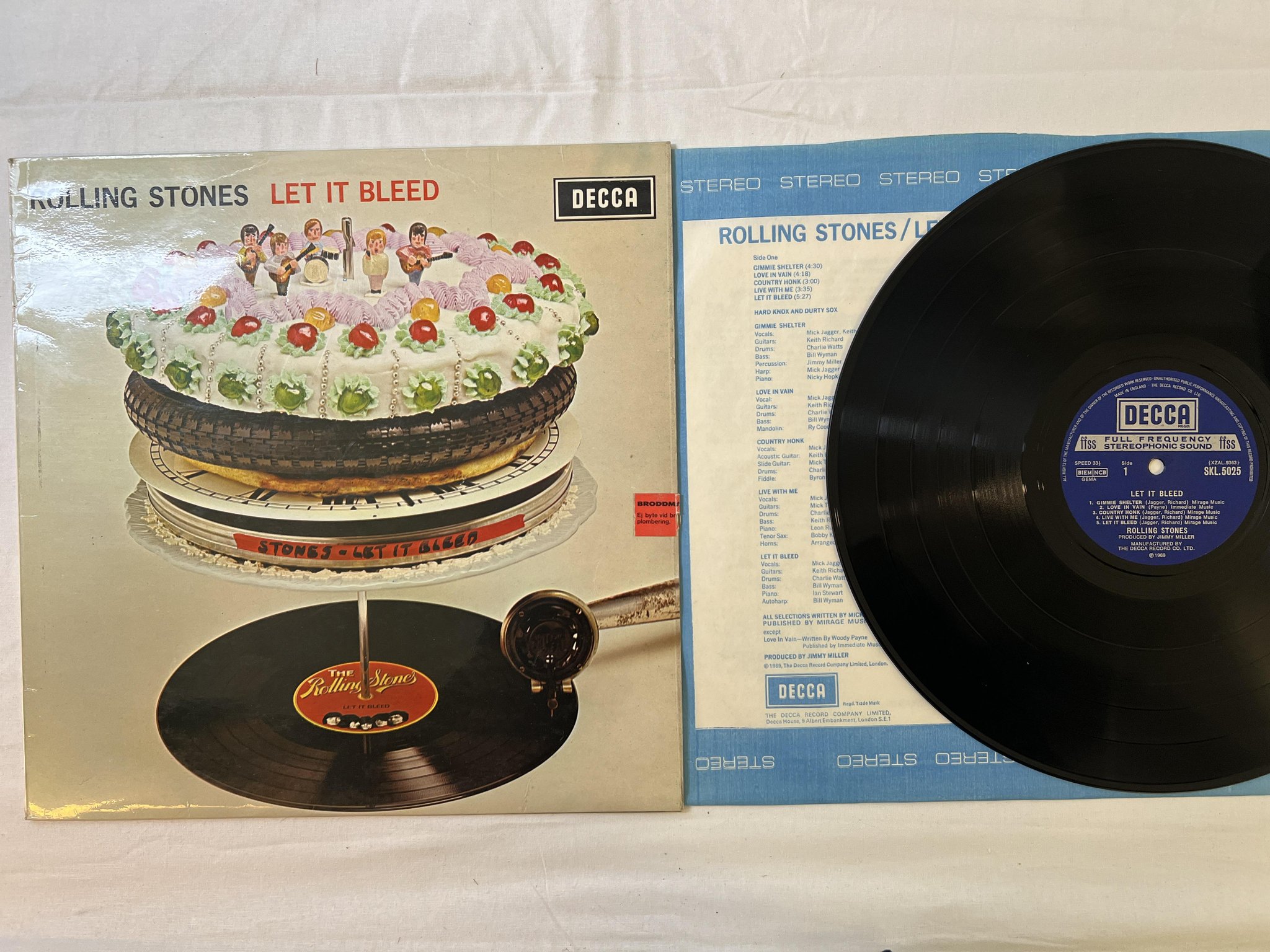 Omslagsbild för skivan THE ROLLING STONES let it bleed LP UK DECCA SKL 5025