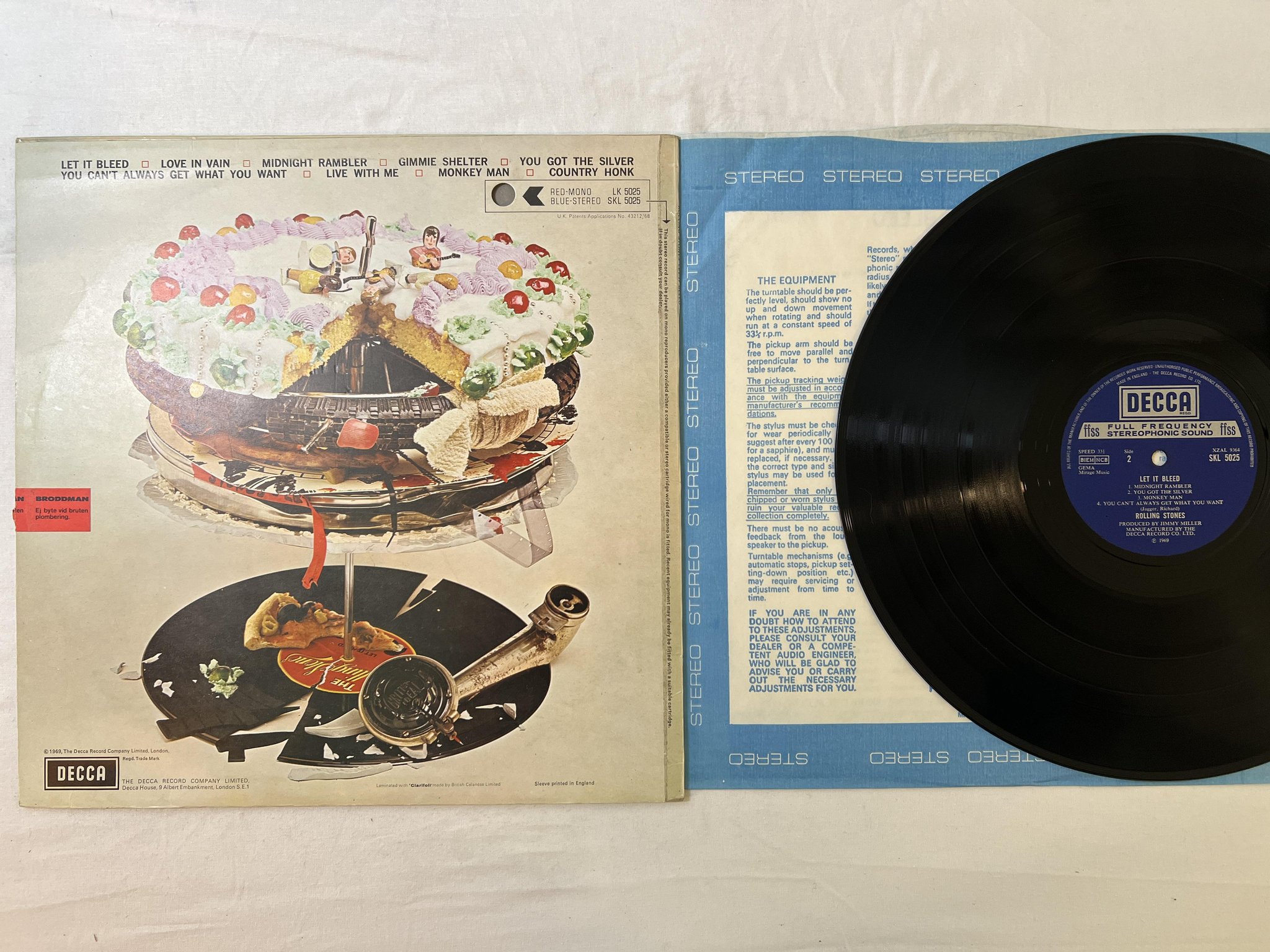 Omslagsbild för skivan THE ROLLING STONES let it bleed LP UK DECCA SKL 5025