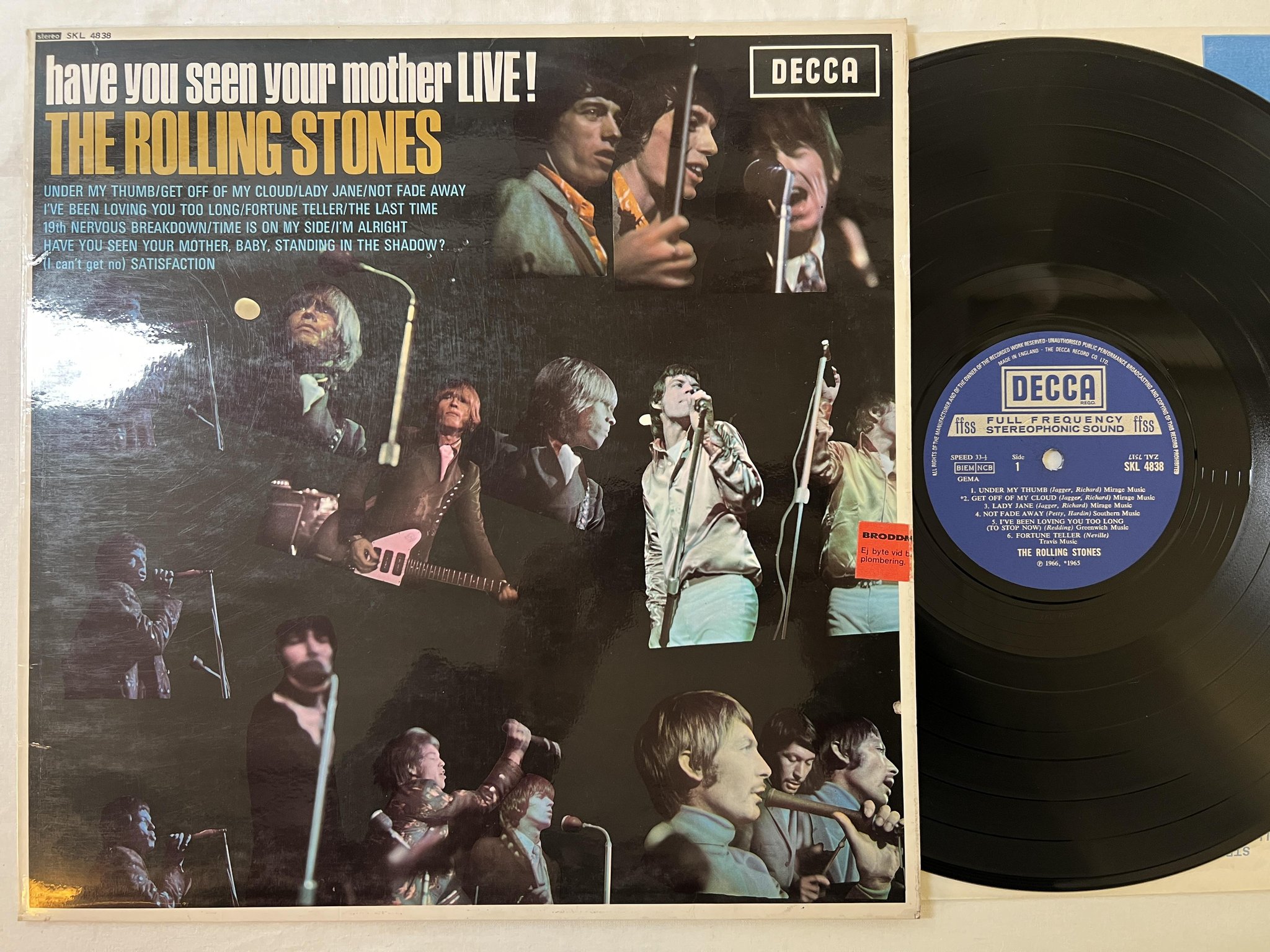 Omslagsbild för skivan THE ROLLING STONES have you seen your mother LIVE! LP UK DECCA SKL 4838