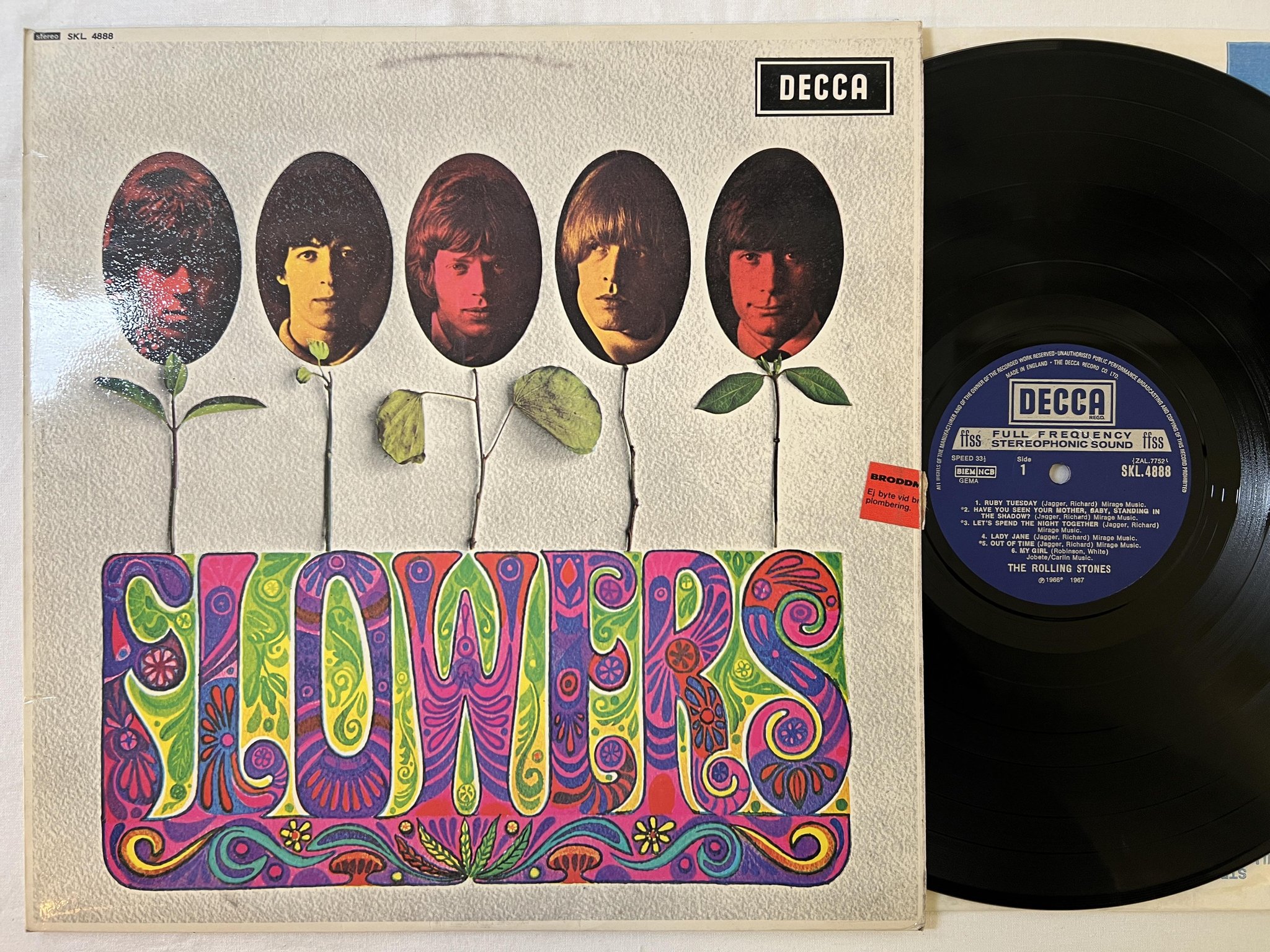 Omslagsbild för skivan THE ROLLING STONES flowers LP UK DECCA SKL 4888