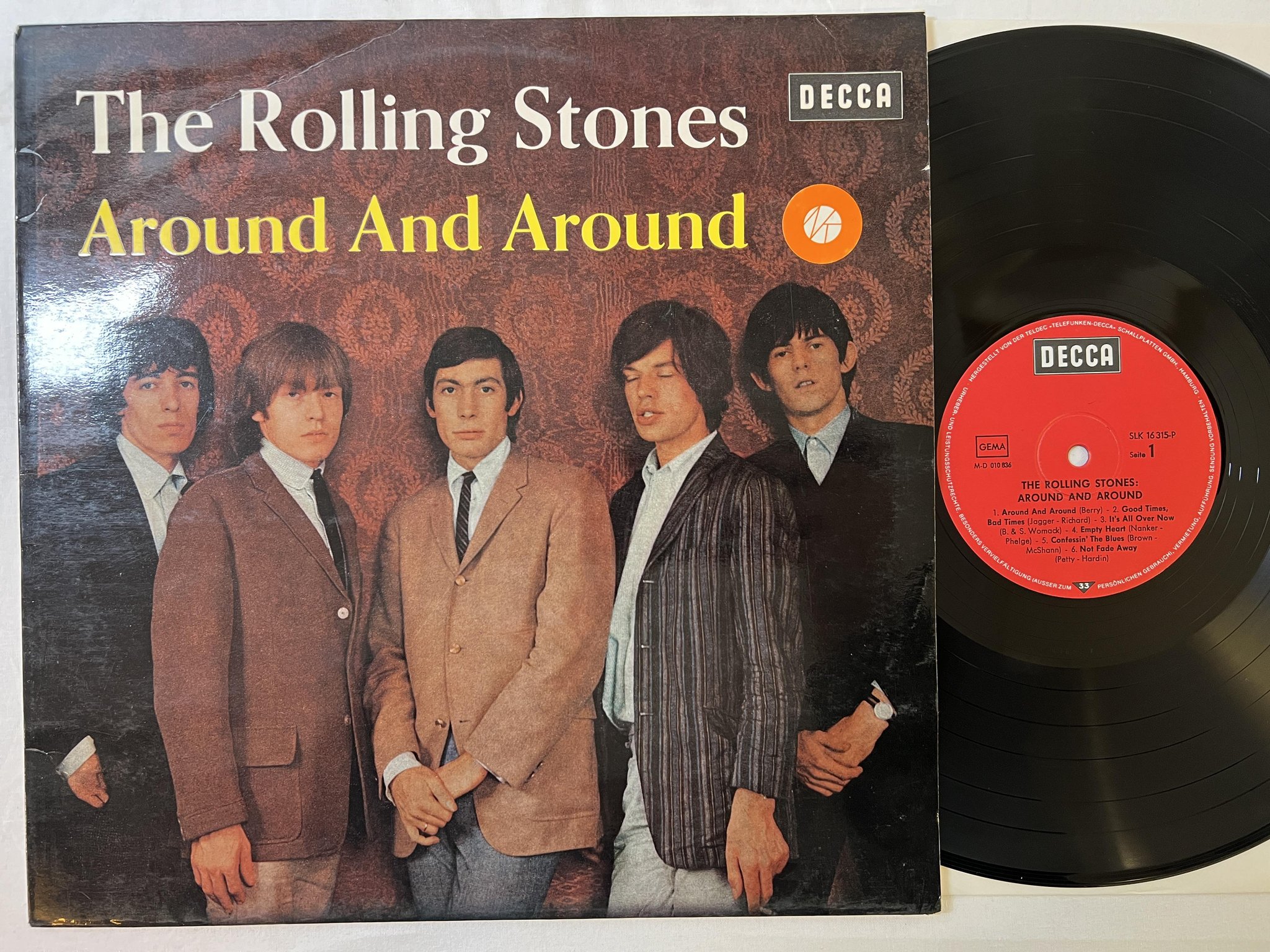 Omslagsbild för skivan THE ROLLING STONES around and around LP Ger DECCA SKL 16315 P