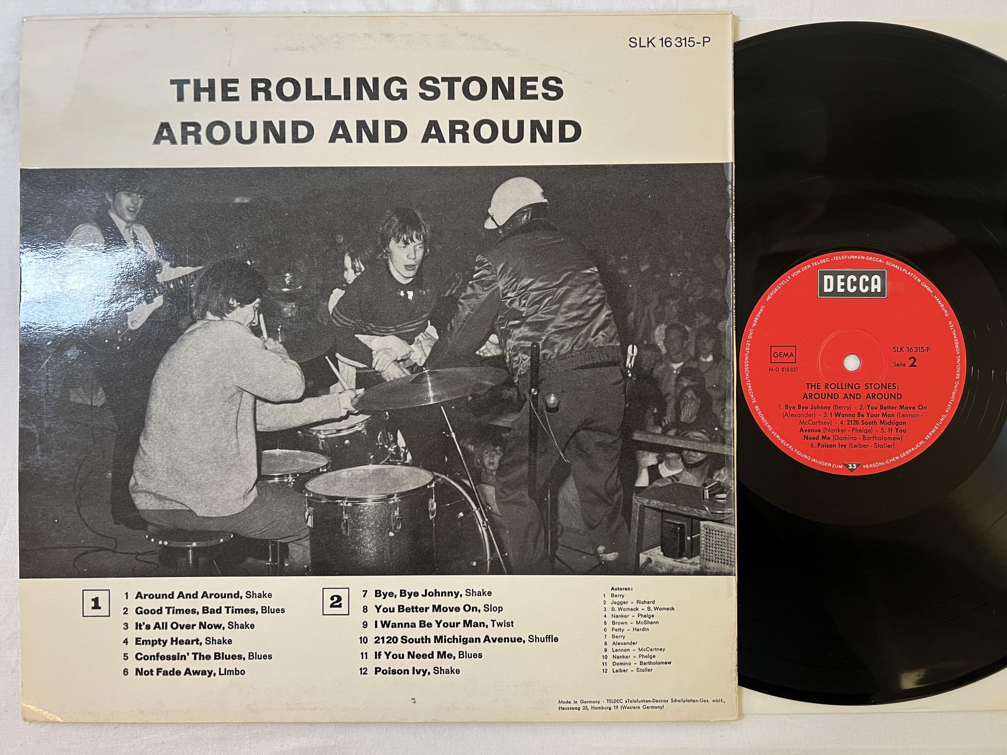 Omslagsbild för skivan THE ROLLING STONES around and around LP Ger DECCA SKL 16315 P