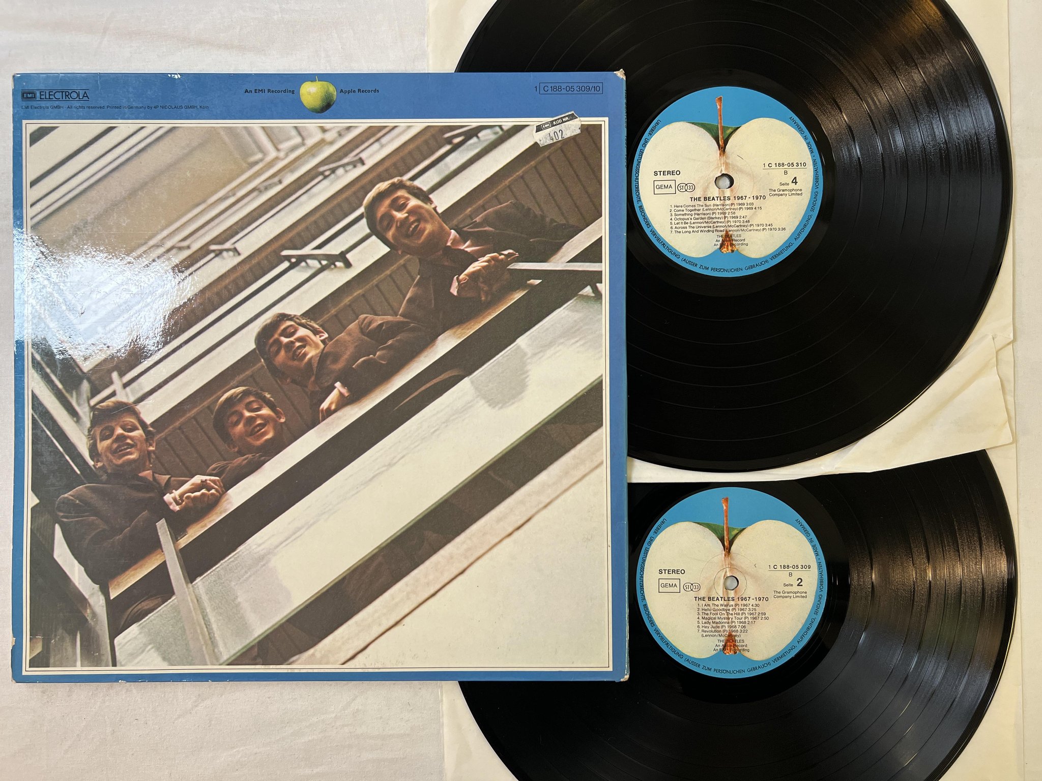 Omslagsbild för skivan THE BEATLES 1967-1970 2xLP Ger APPLE 1C 188-05310