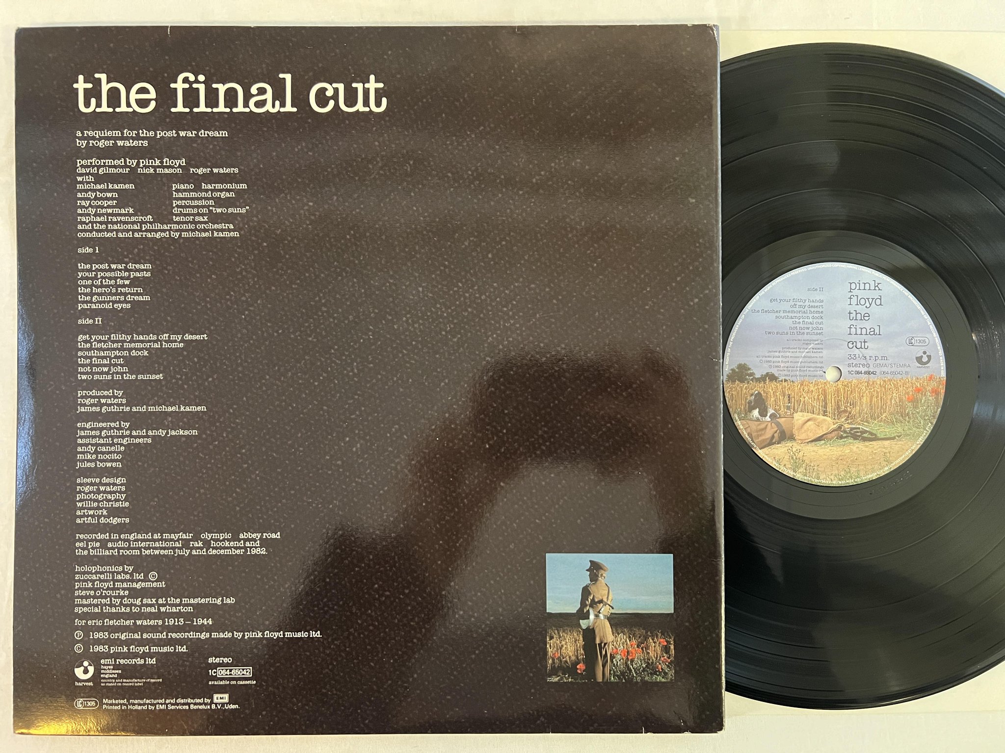 Omslagsbild för skivan PINK FLOYD the final LP -83 Hol HARVEST 1C 064-65042