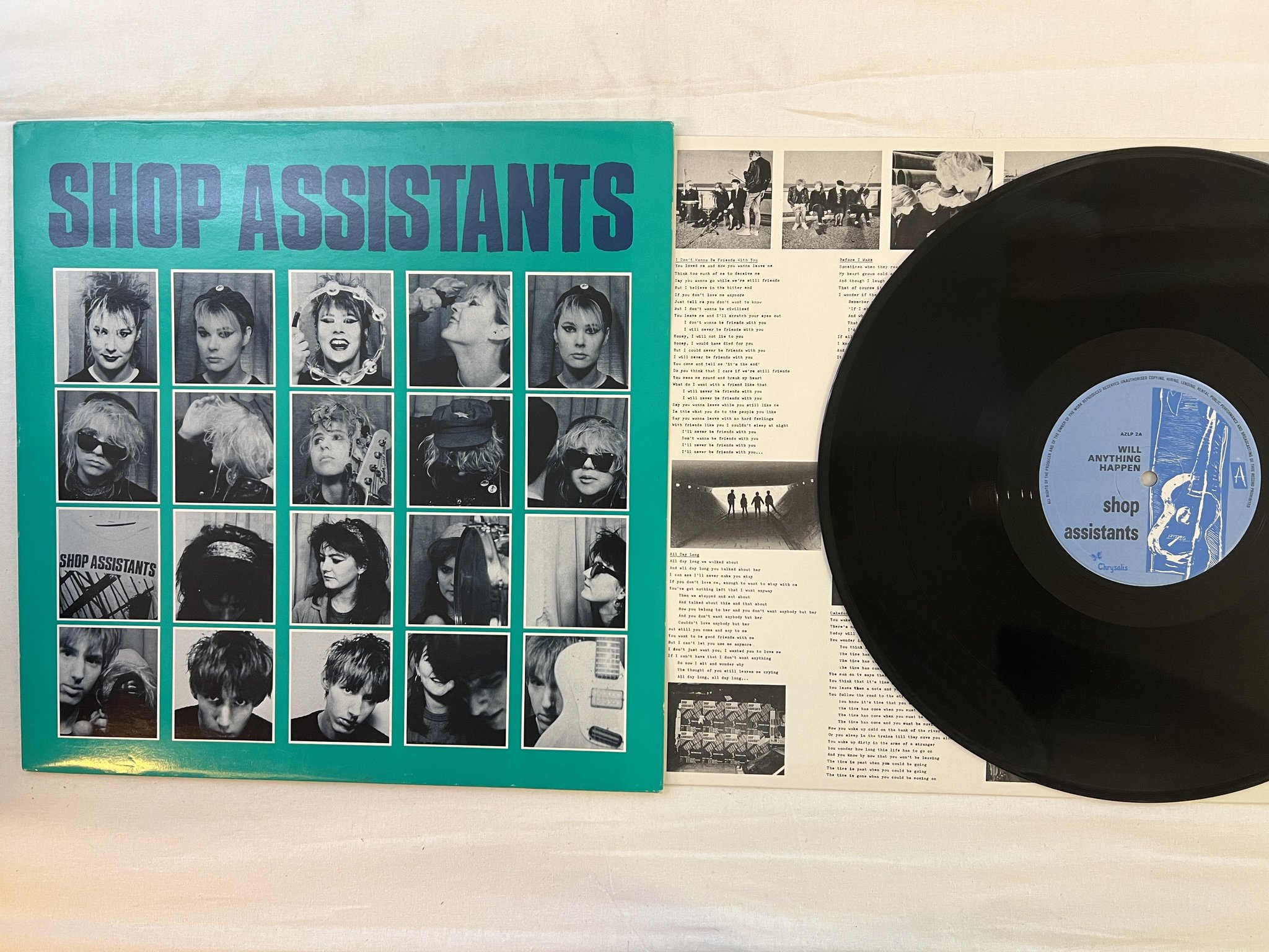 Omslagsbild för skivan SHOP ASSISTANTS will anything happen LP -86 UK BLUE GUITAR AZLP 2