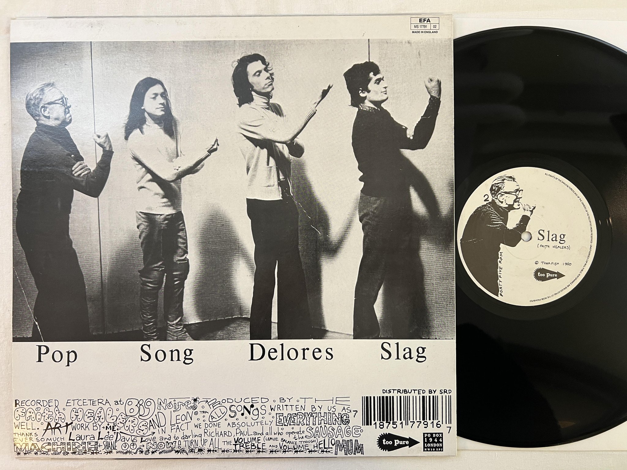Omslagsbild för skivan TH' FAITH HEALERS Pop Song Delores And Slag 12" -90 UK TOO PURE PURE-2