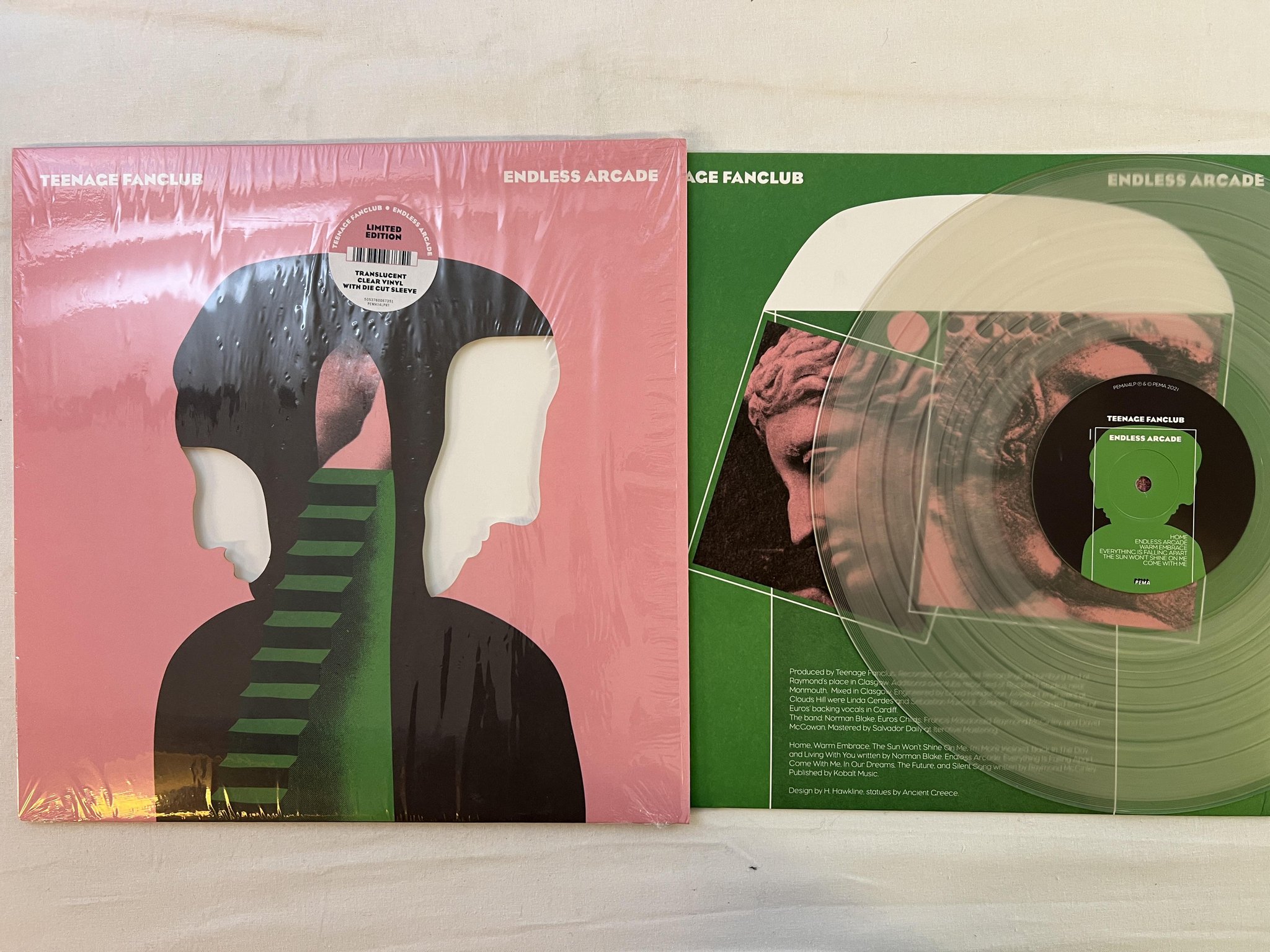 Omslagsbild för skivan TEENAGE FANCLUB Endless Arcade LP 2021 PEMA PEMA14LPC *** CLEAR VINYL ***