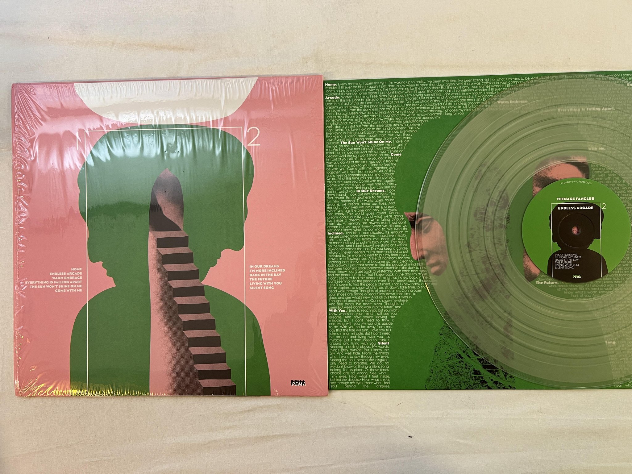 Omslagsbild för skivan TEENAGE FANCLUB Endless Arcade LP 2021 PEMA PEMA14LPC *** CLEAR VINYL ***