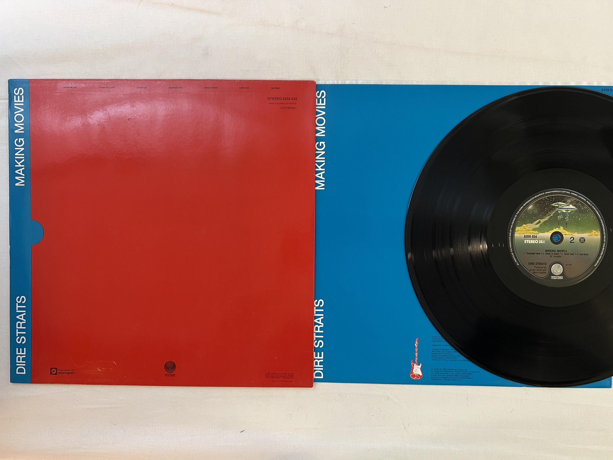 Omslagsbild för skivan DIRE STRAITS making moves LP -80 VERTIGO 6359 034