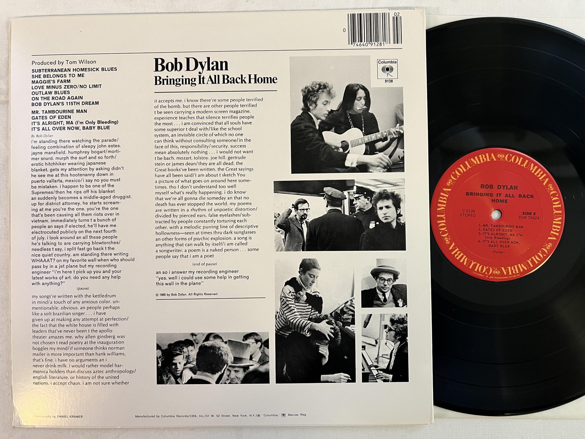 Omslagsbild för skivan BOB DYLAN bringing it all back home LP US COLUMBIA C 9128