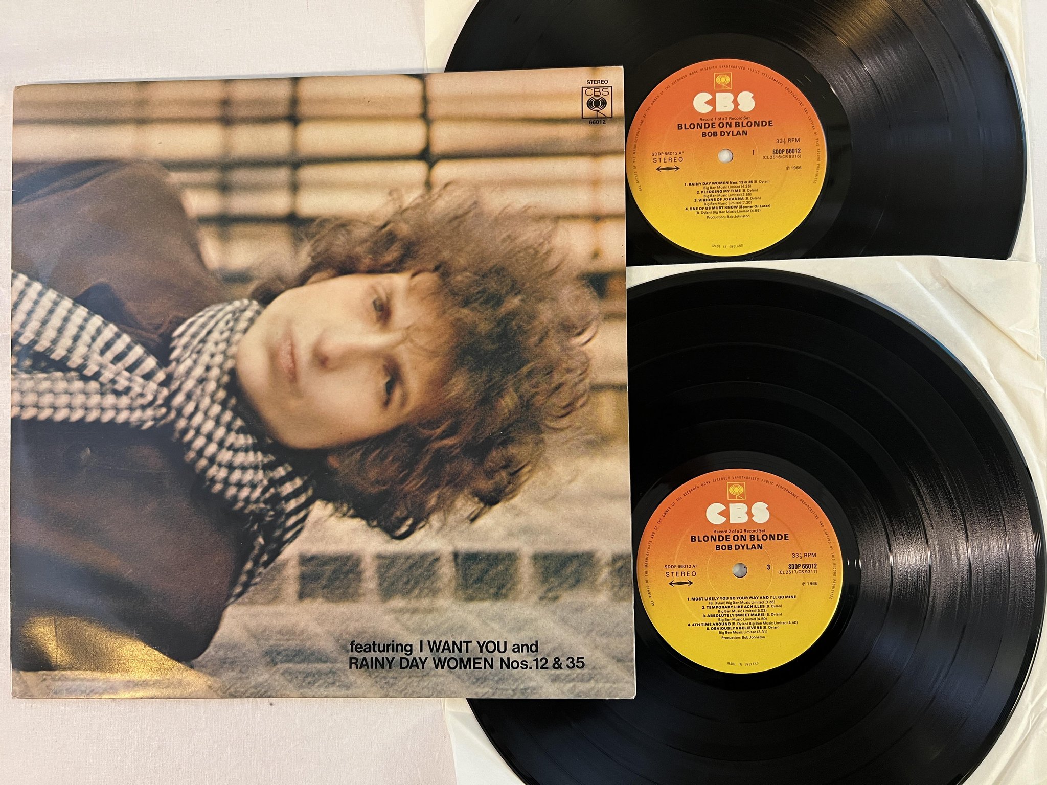 Omslagsbild för skivan BOB DYLAN blonde on blonde 2xLP UK CBS SDDP 66012