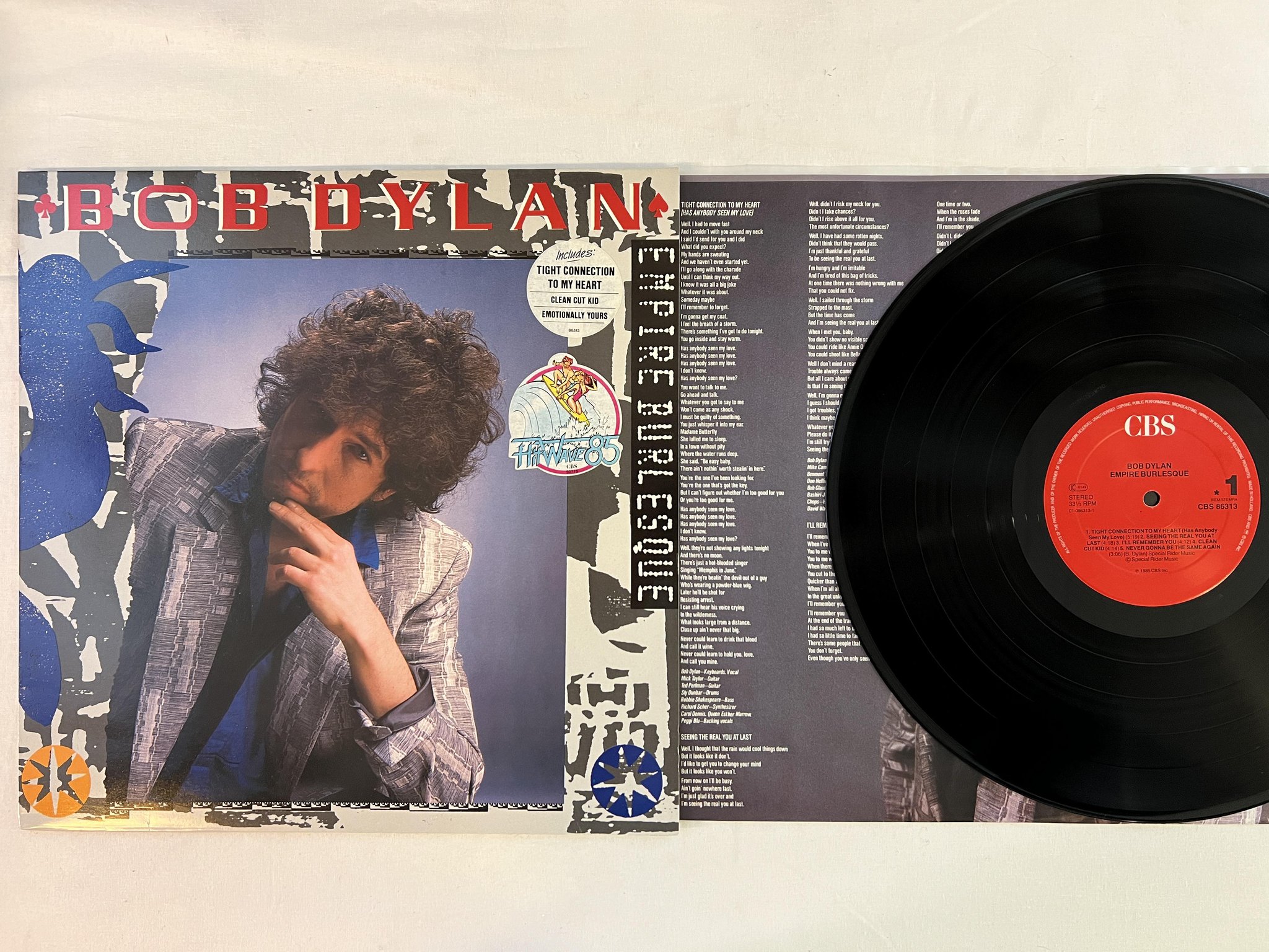 Omslagsbild för skivan BOB DYLAN empire burlesque LP -85 Hol CBS 86313