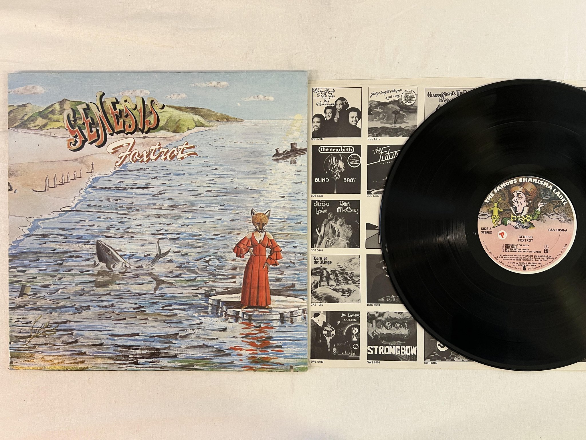 Omslagsbild för skivan GENESIS foxtrot LP US THE FAMOUS CHARISMA LABEL CAS 1058
