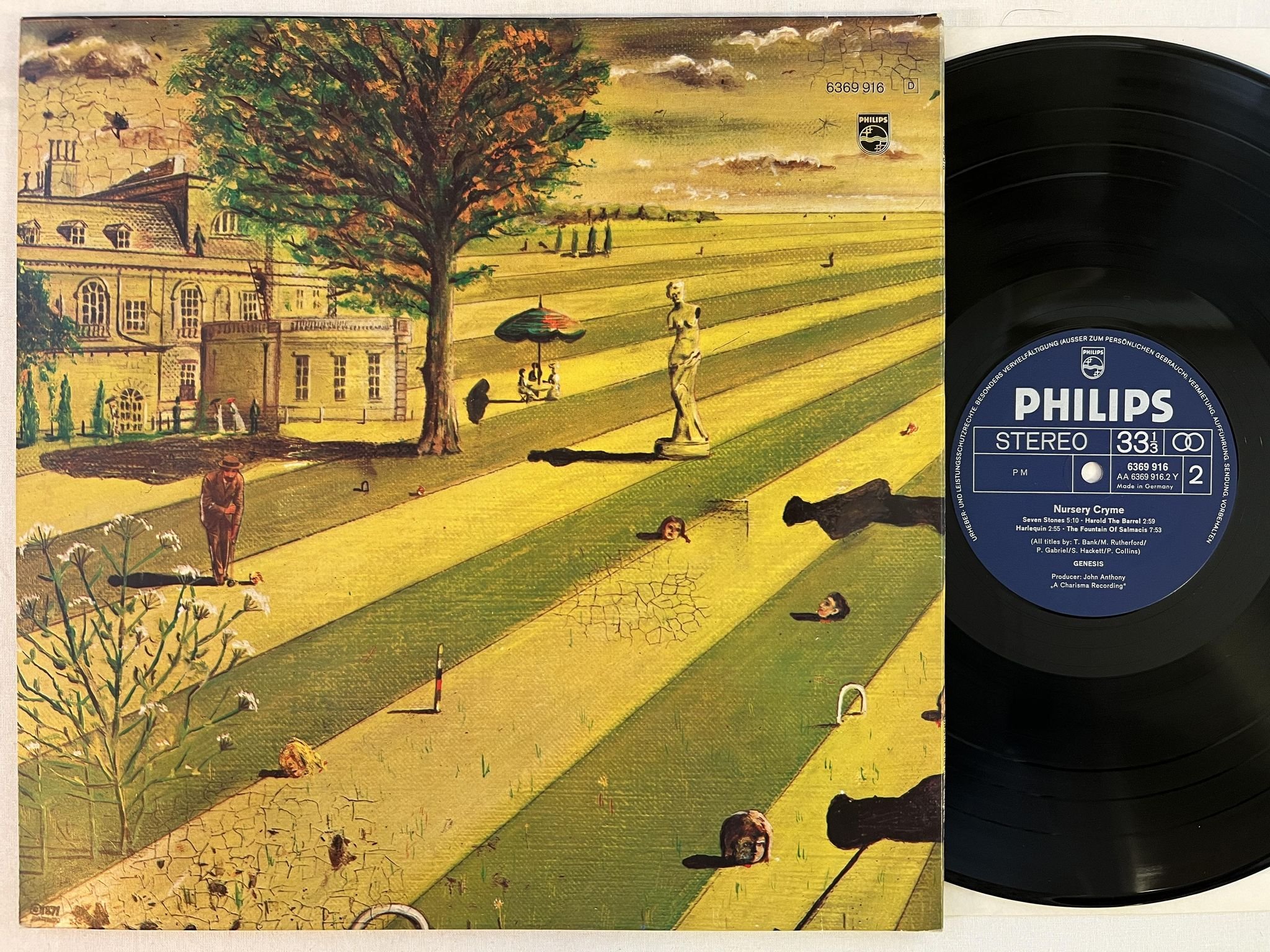 Omslagsbild för skivan GENESIS nursery cryme LP Ger PHILIPS 6369 916