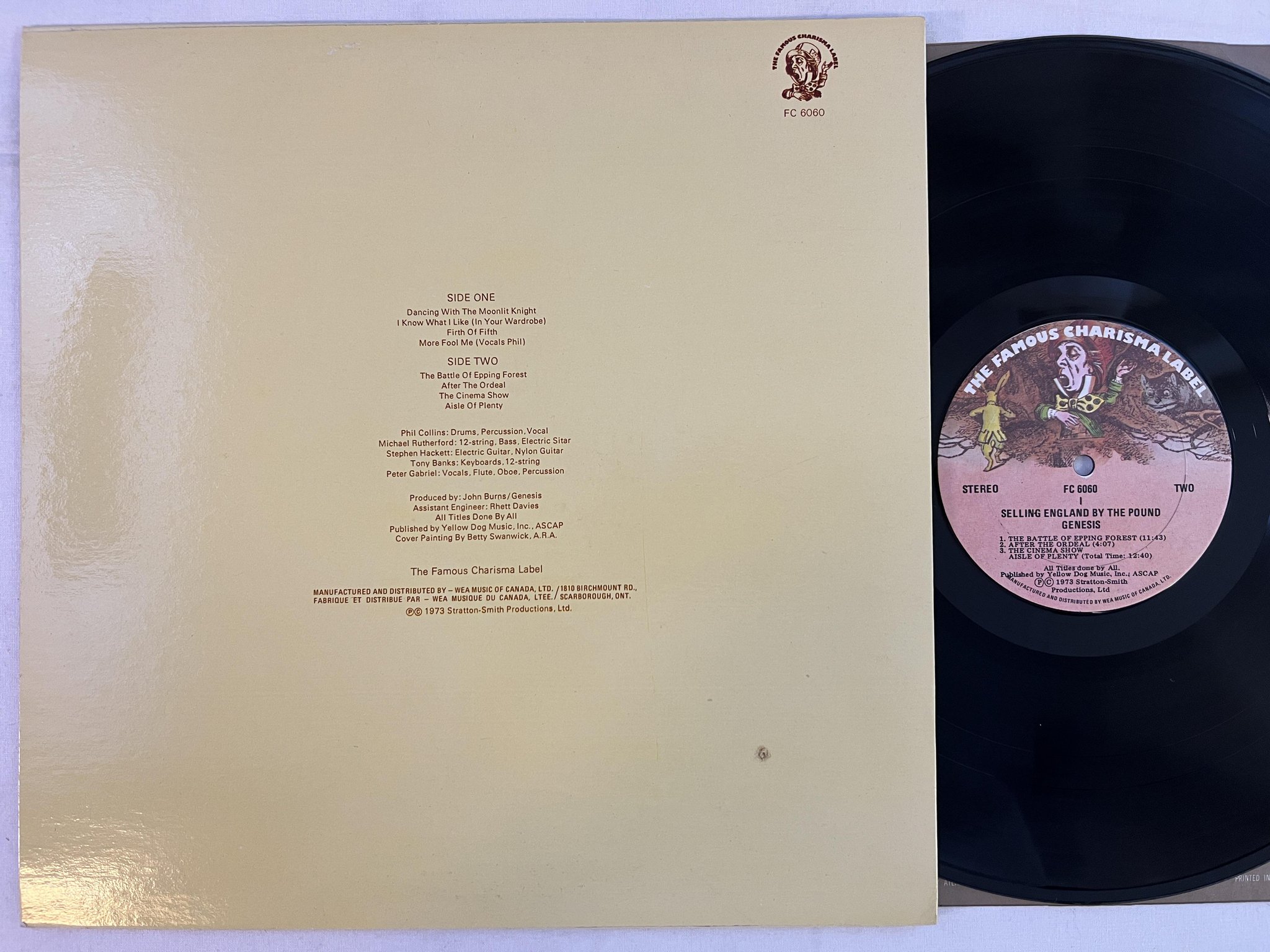 Omslagsbild för skivan GENESIS selling England by the pound LP Can THE FAMOUS CHARISMA LABEL FC 6060