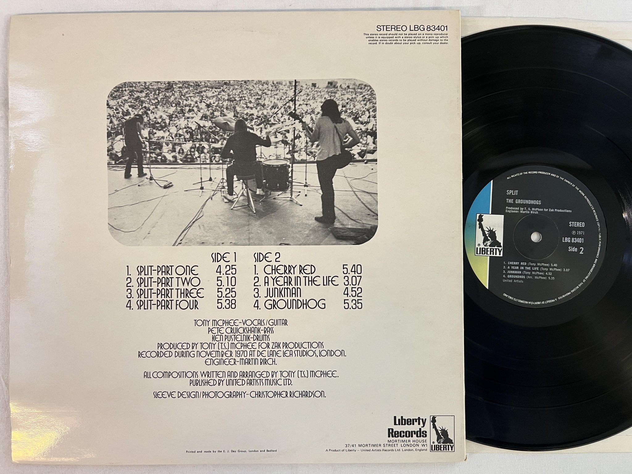 Omslagsbild för skivan THE GROUNDHOGS split LP -71 UK LIBERTY LBG 83401