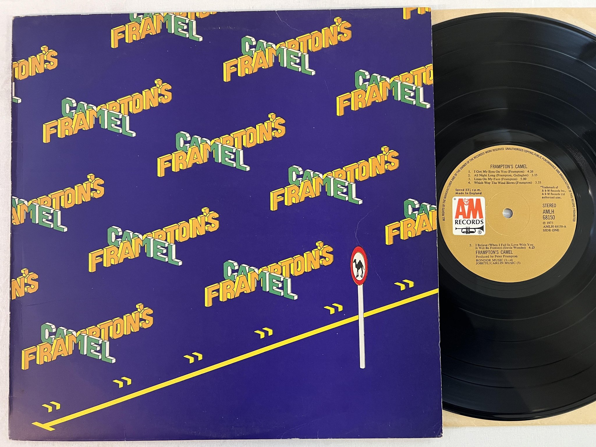 Omslagsbild för skivan FRAMPTON'S CAMEL s/t LP -73 UK A&M AMLH 68150