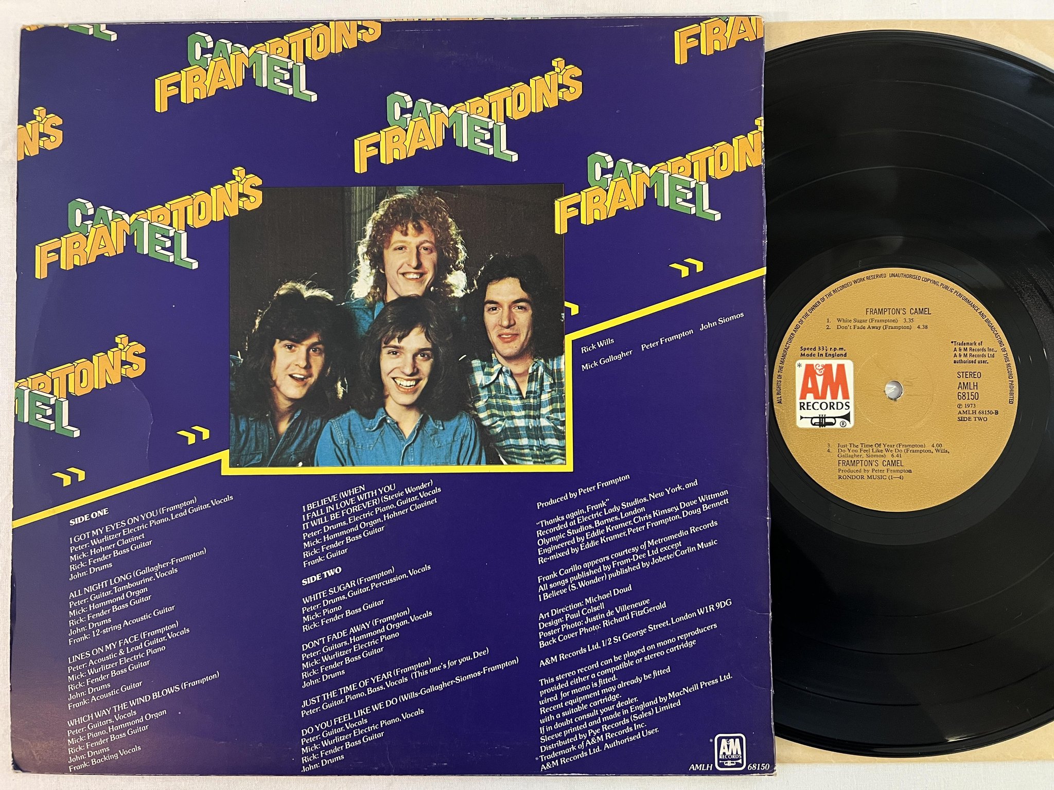 Omslagsbild för skivan FRAMPTON'S CAMEL s/t LP -73 UK A&M AMLH 68150