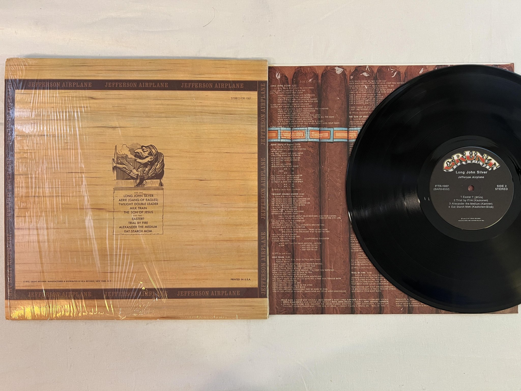 Omslagsbild för skivan JEFFERSON AIRPLANE Long John Silver LP -72 US GRUNT FTR 1007